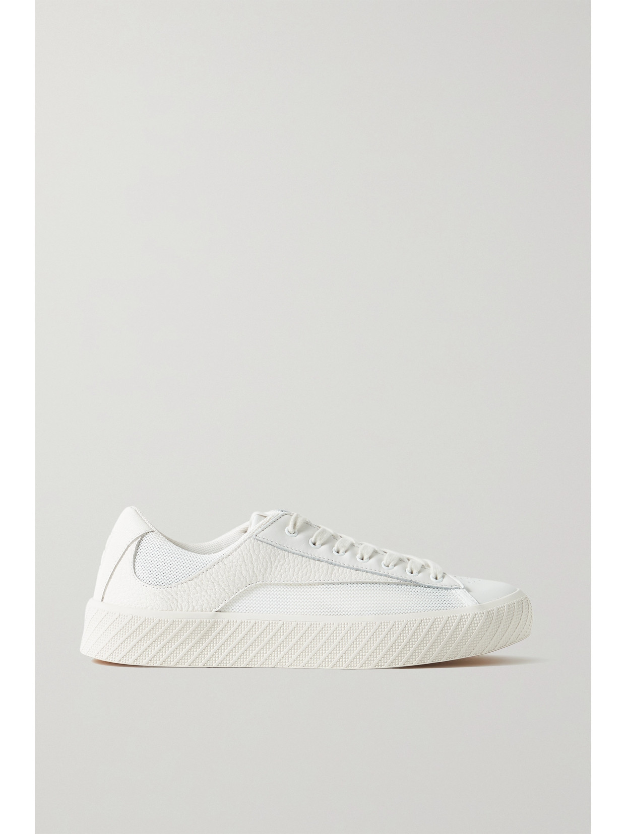 By Far Rodina Textured-leather And Mesh Sneakers In White