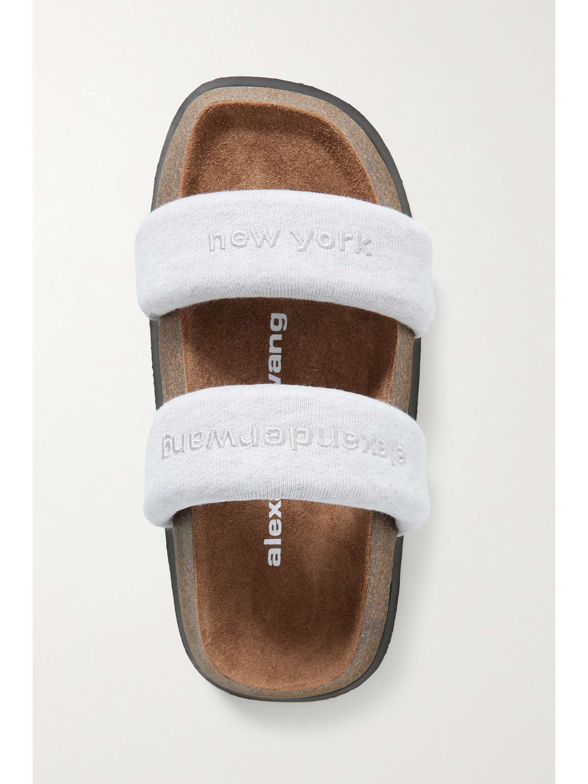 ALEXANDER WANG Ronan logo-embroidered cotton-jersey sandals | NET-A-PORTER