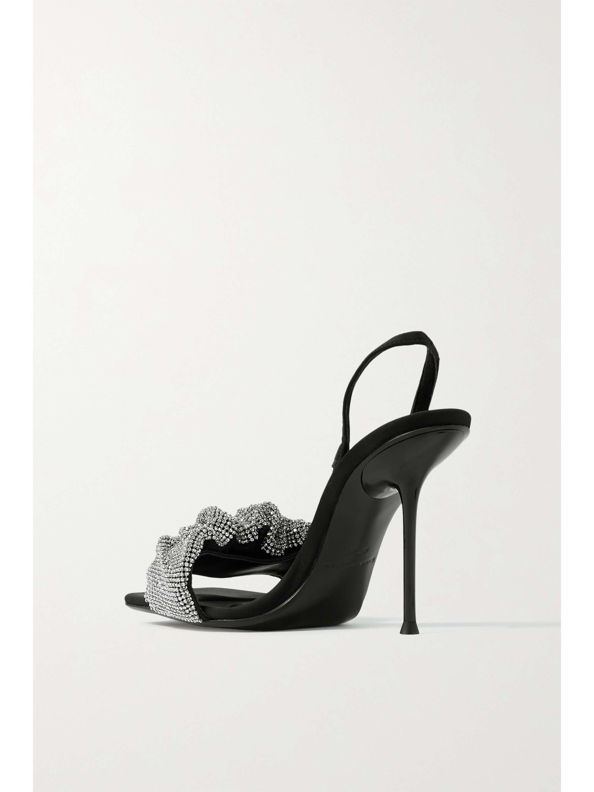ALEXANDER WANG Julie crystal-embellished suede slingback sandals