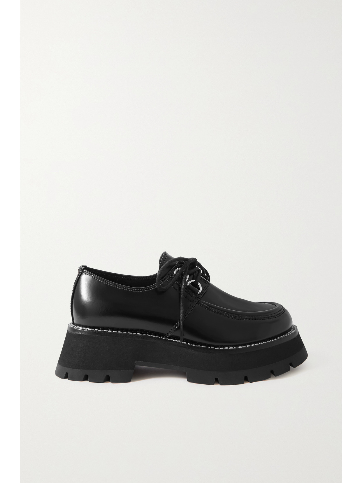 3.1 Phillip Lim Kate Leather Platform Brogues In Black