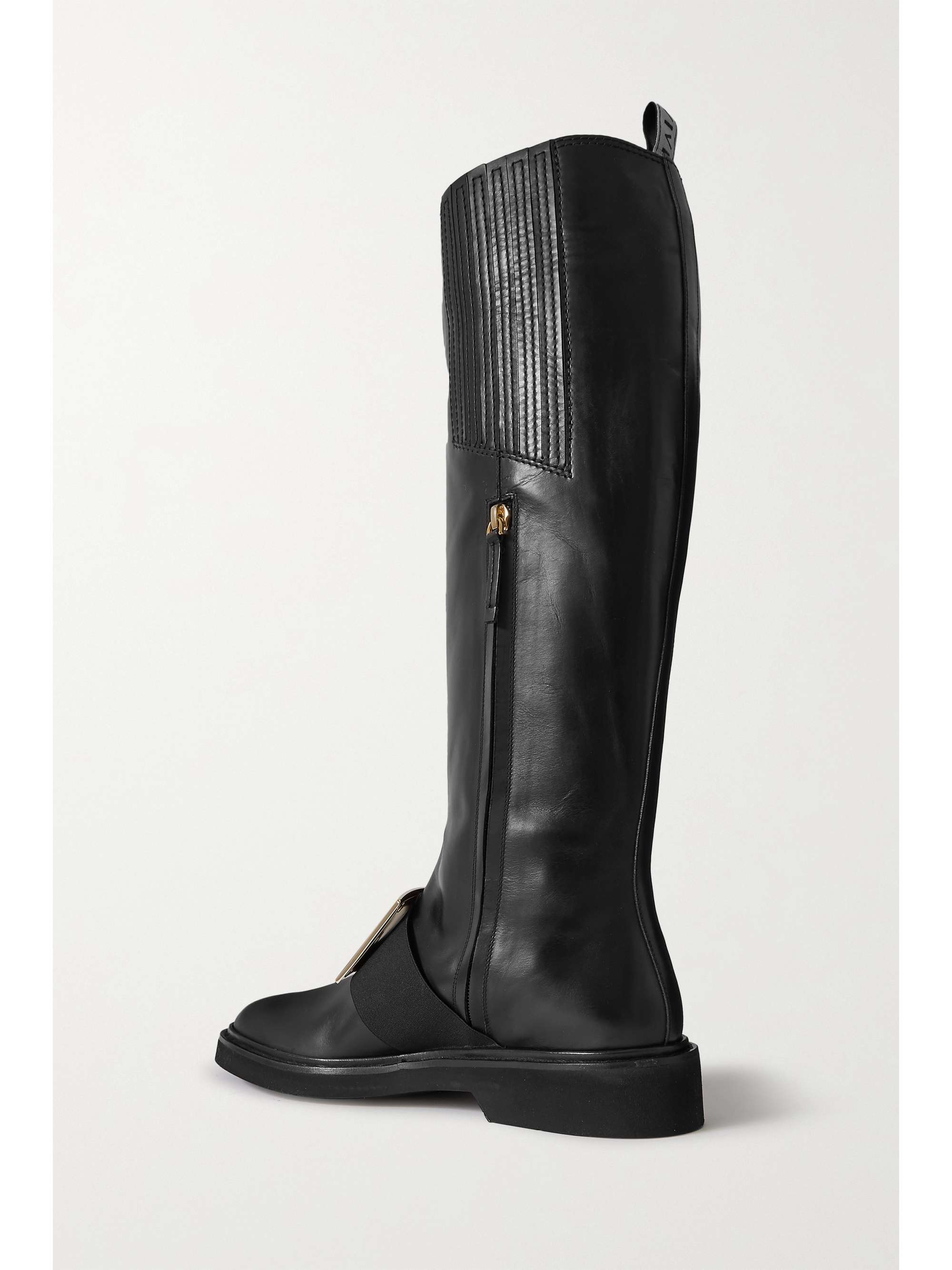 ROGER VIVIER Viv' Ranger buckle-embellished leather knee boots