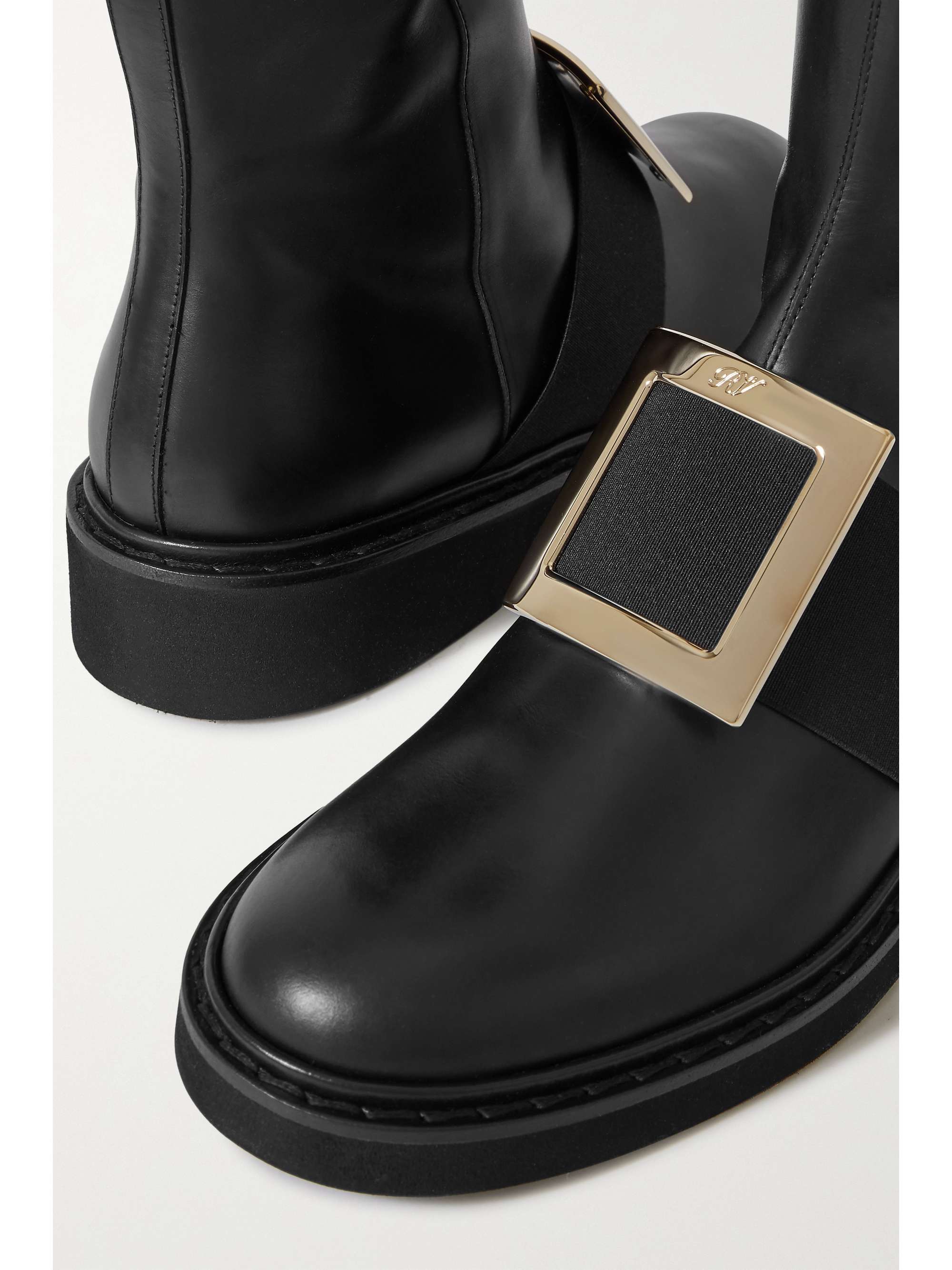 ROGER VIVIER Viv' Ranger buckle-embellished leather knee boots