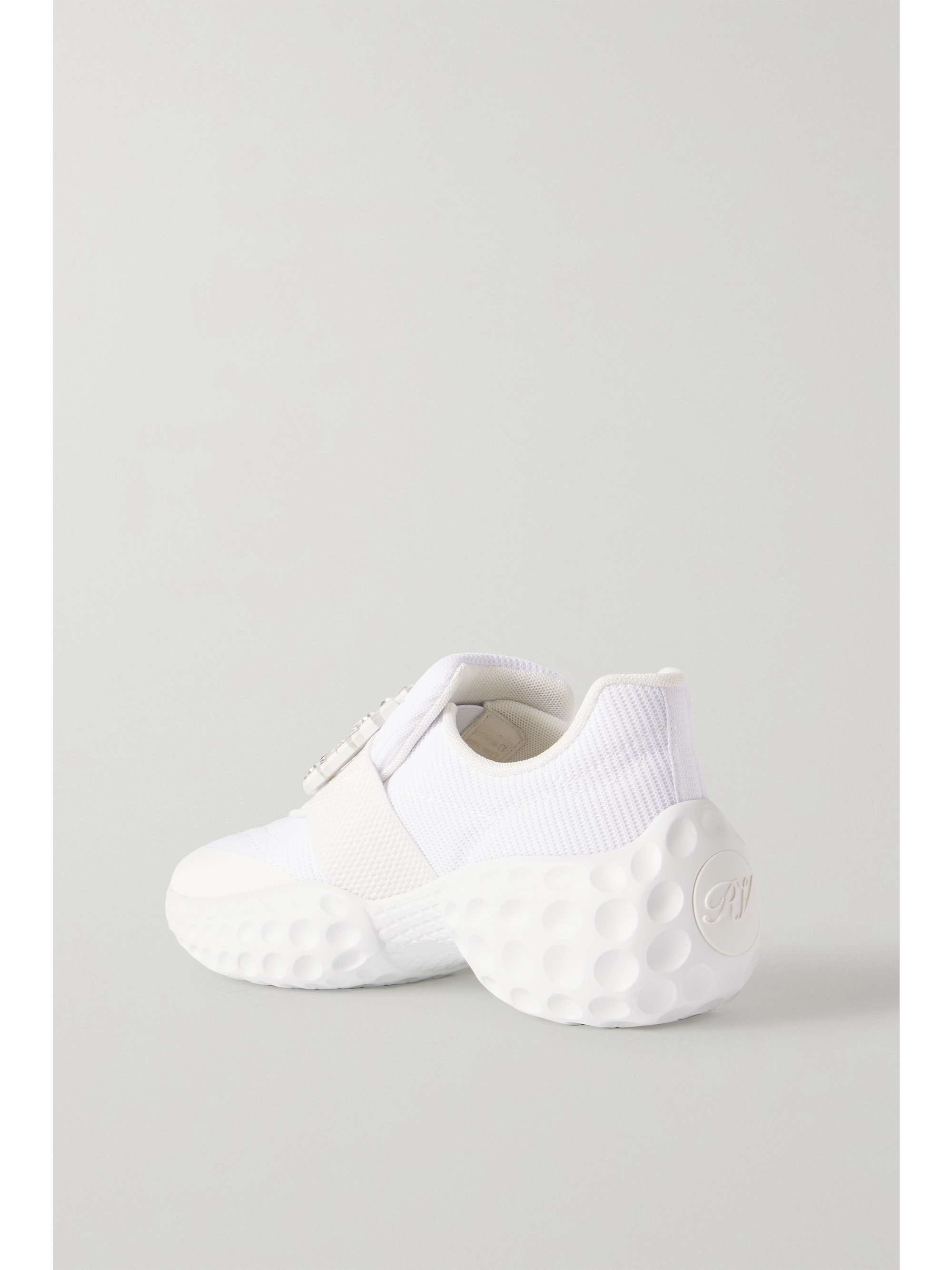 ROGER VIVIER Luna Viv crystal-embellished mesh sneakers