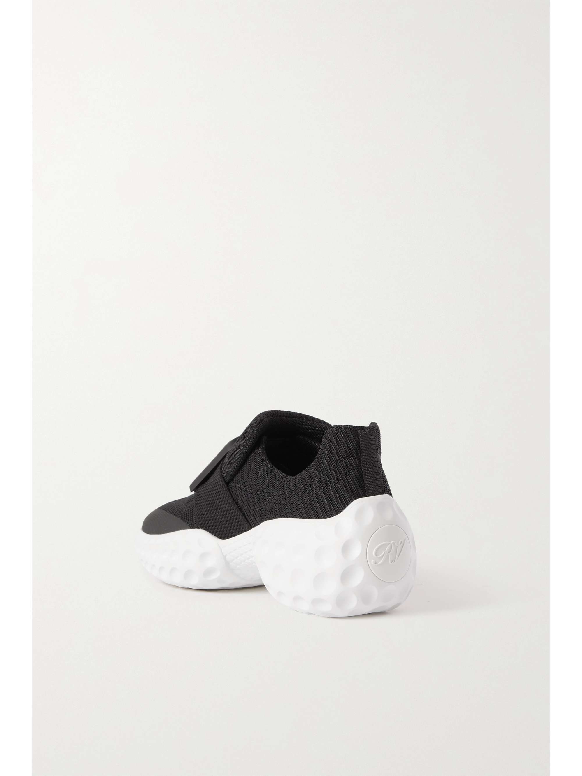 ROGER VIVIER Viv Run embellished mesh and leather sneakers
