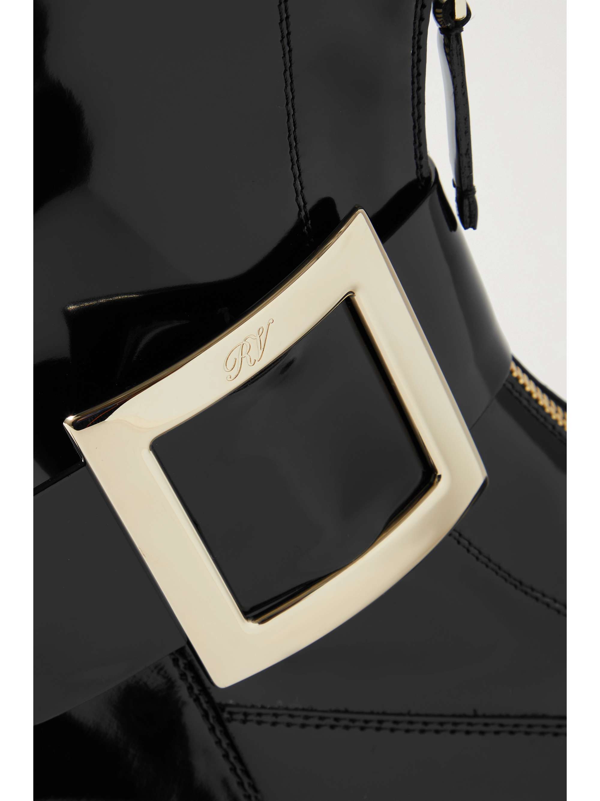 Viv Rangers embellished patent-leather platform ankle boots