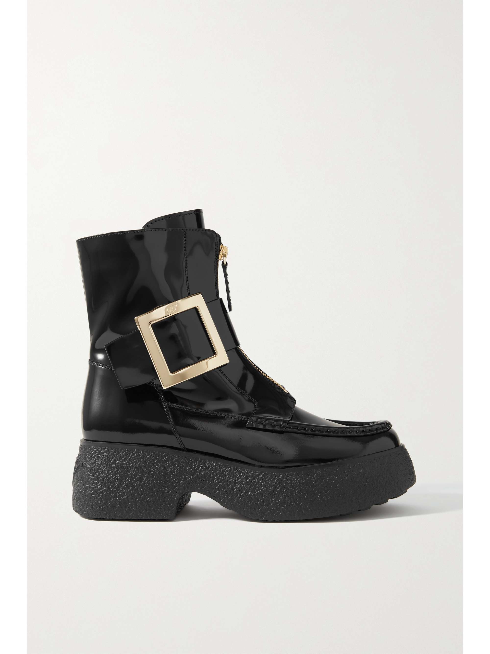 Viv Rangers embellished patent-leather platform ankle boots