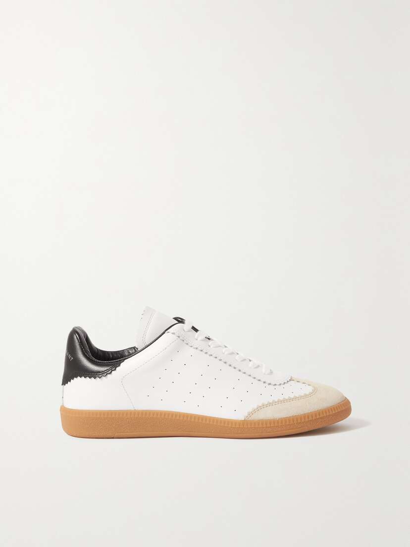 Isabel Marant Bryce Suede-trimmed Perforated Leather Sneakers