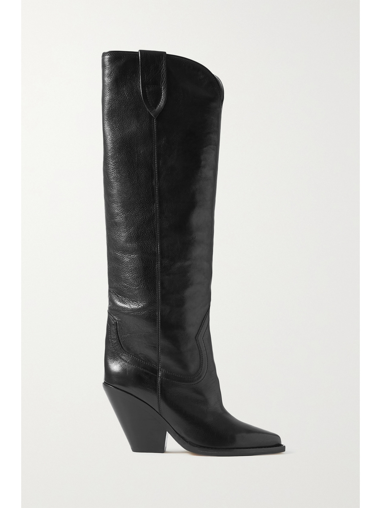 Isabel Marant Lomero Leather Knee Boots In Black