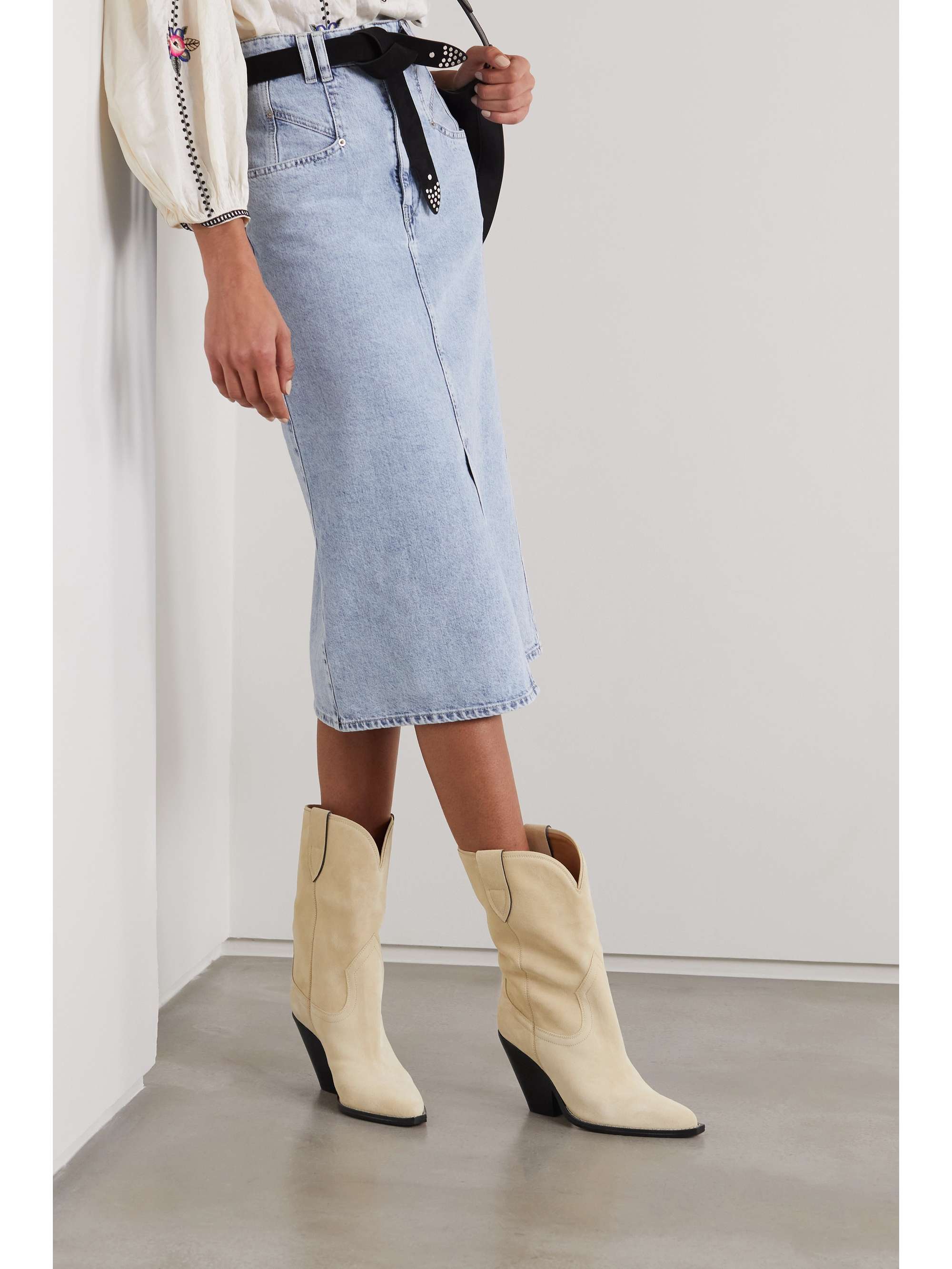 favor snemand Atlantic Isabel Marant Dicker Suede Cowboy Boots INTERMIX®