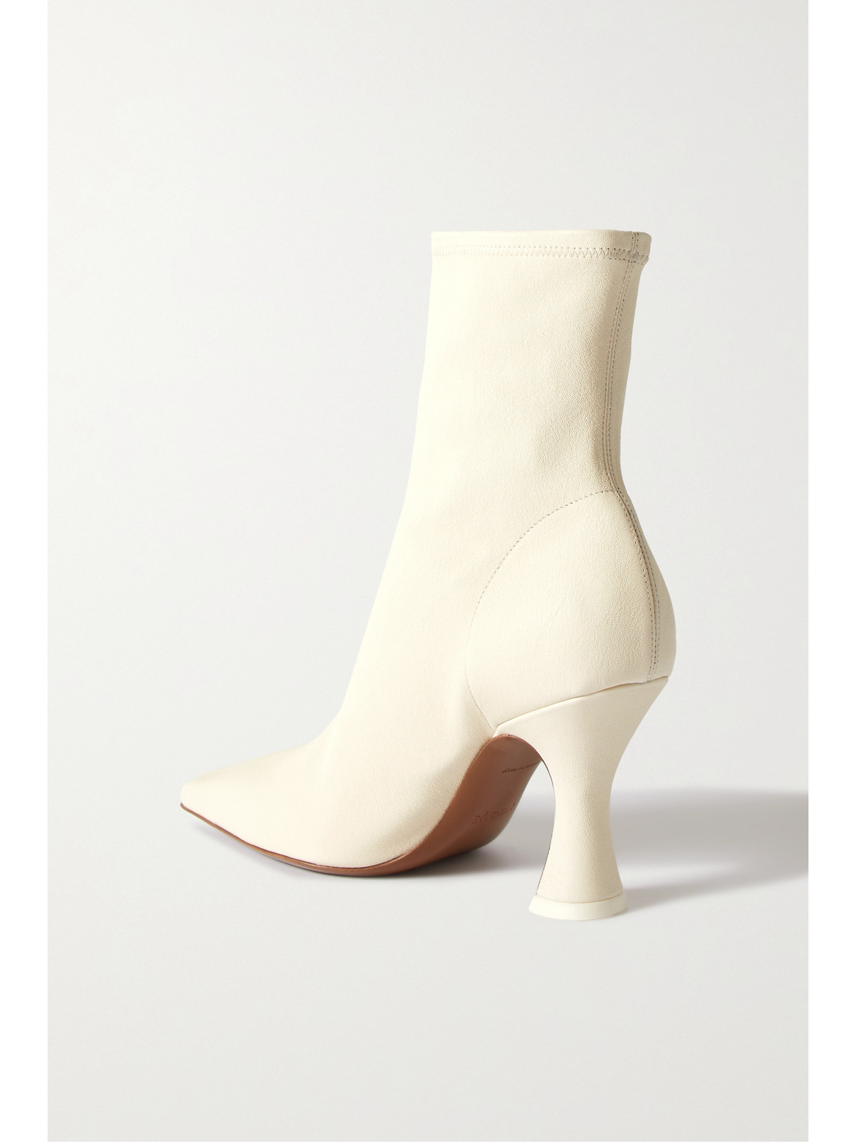 Neous Ran Pointed Leather Ankle Booties In Cream