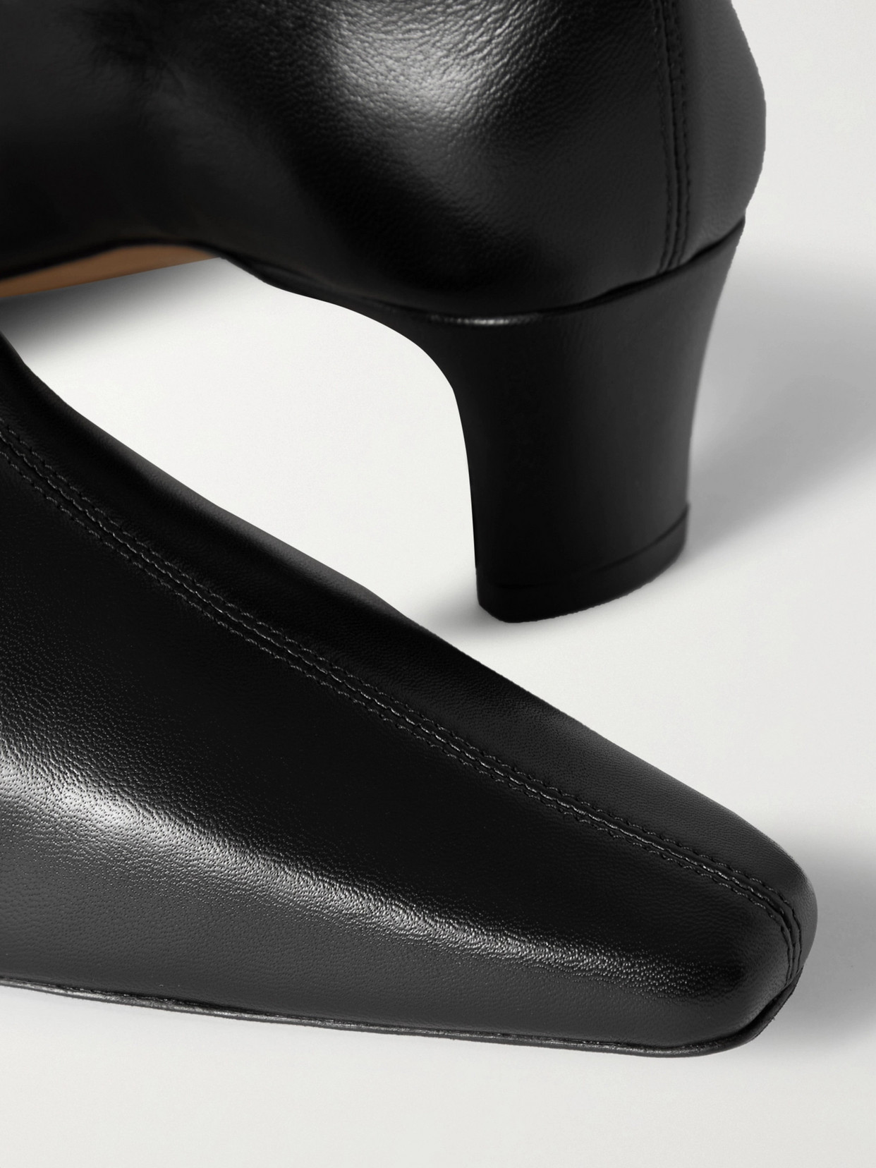 Staud Wally 50mm Knee-high Leather Boots In Black