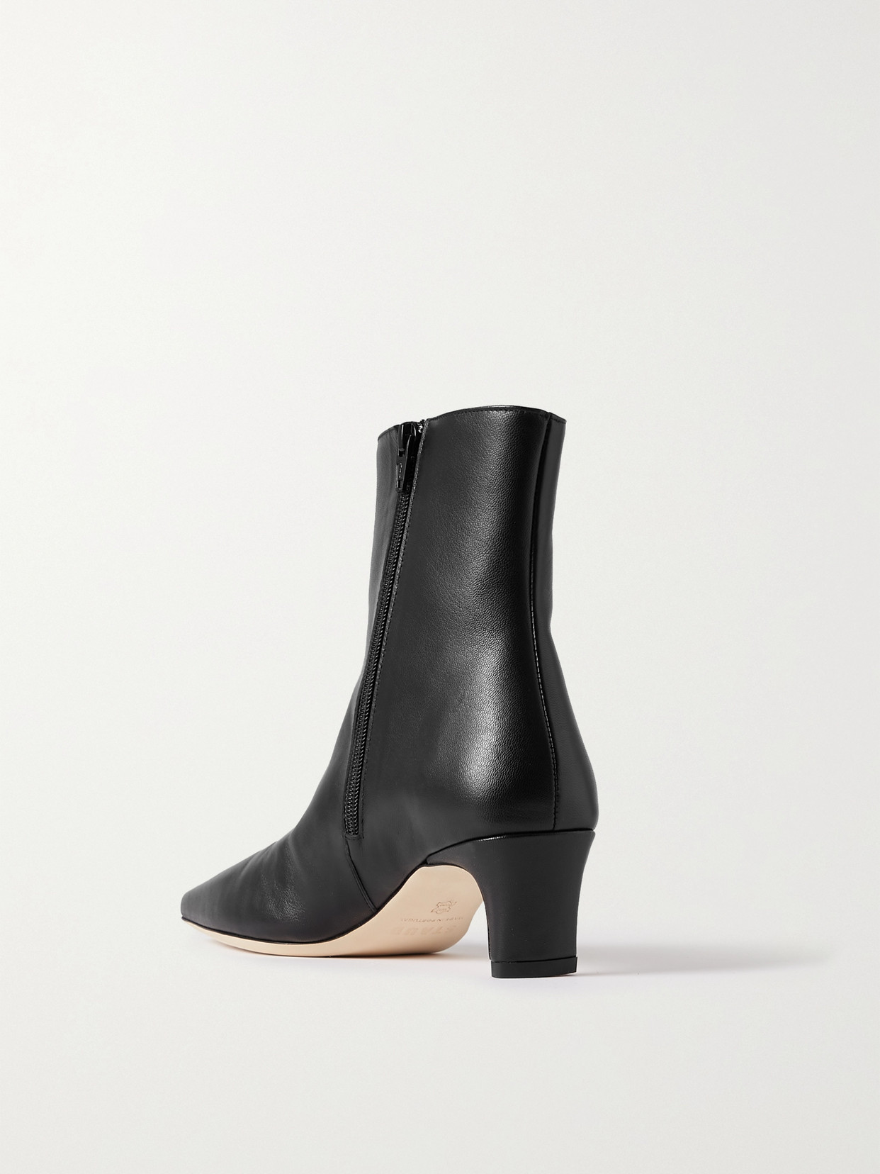 Staud Ankle Boot With Pointed Toe And Kitten Heel In Black