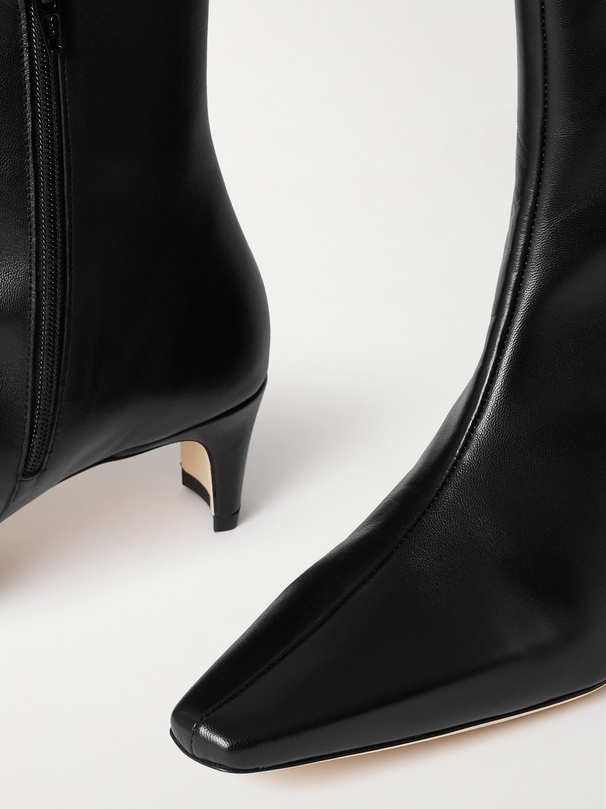 Staud Ankle Boot With Pointed Toe And Kitten Heel In Black