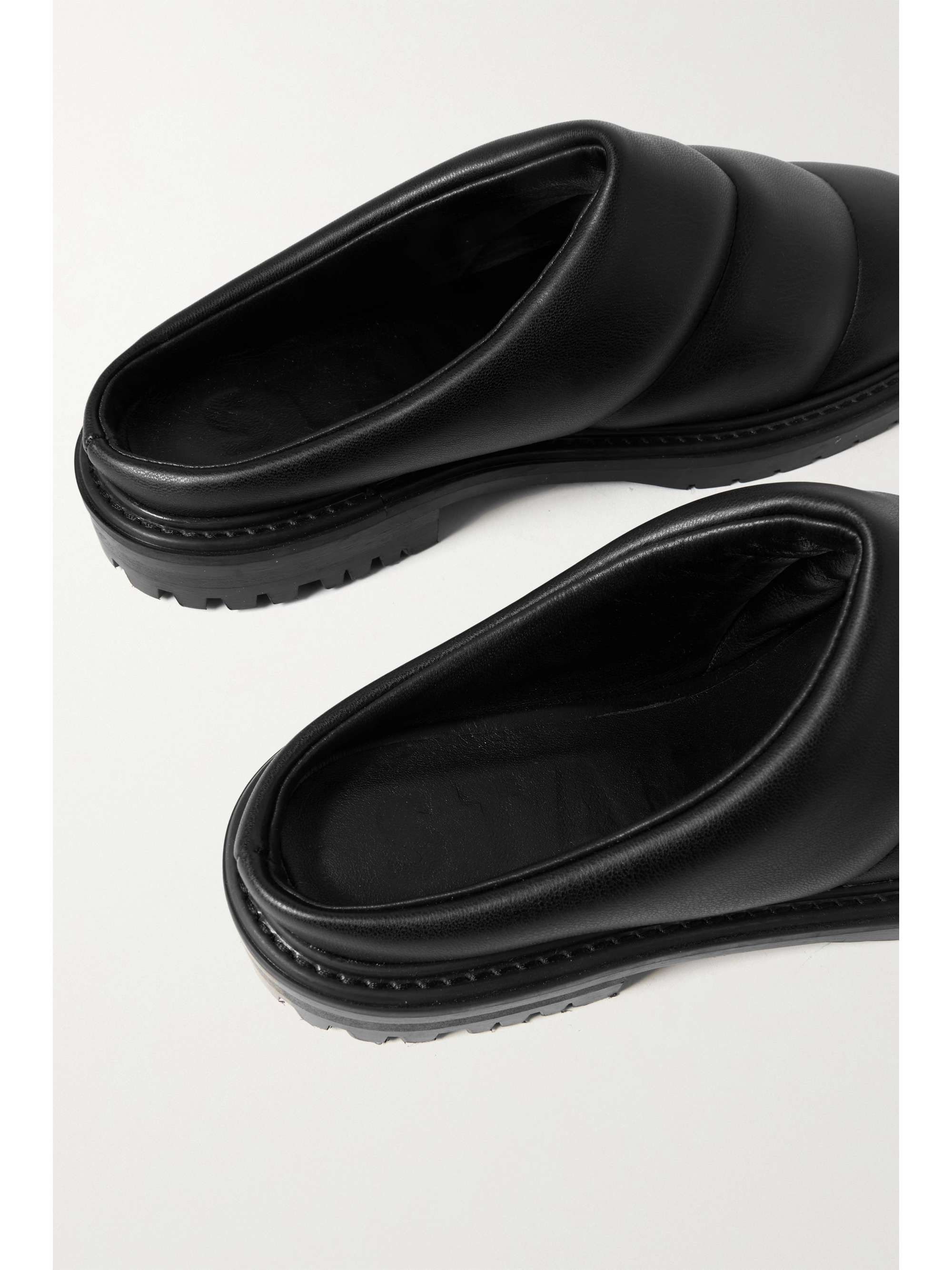 STAUD Astro quilted faux shearling mules