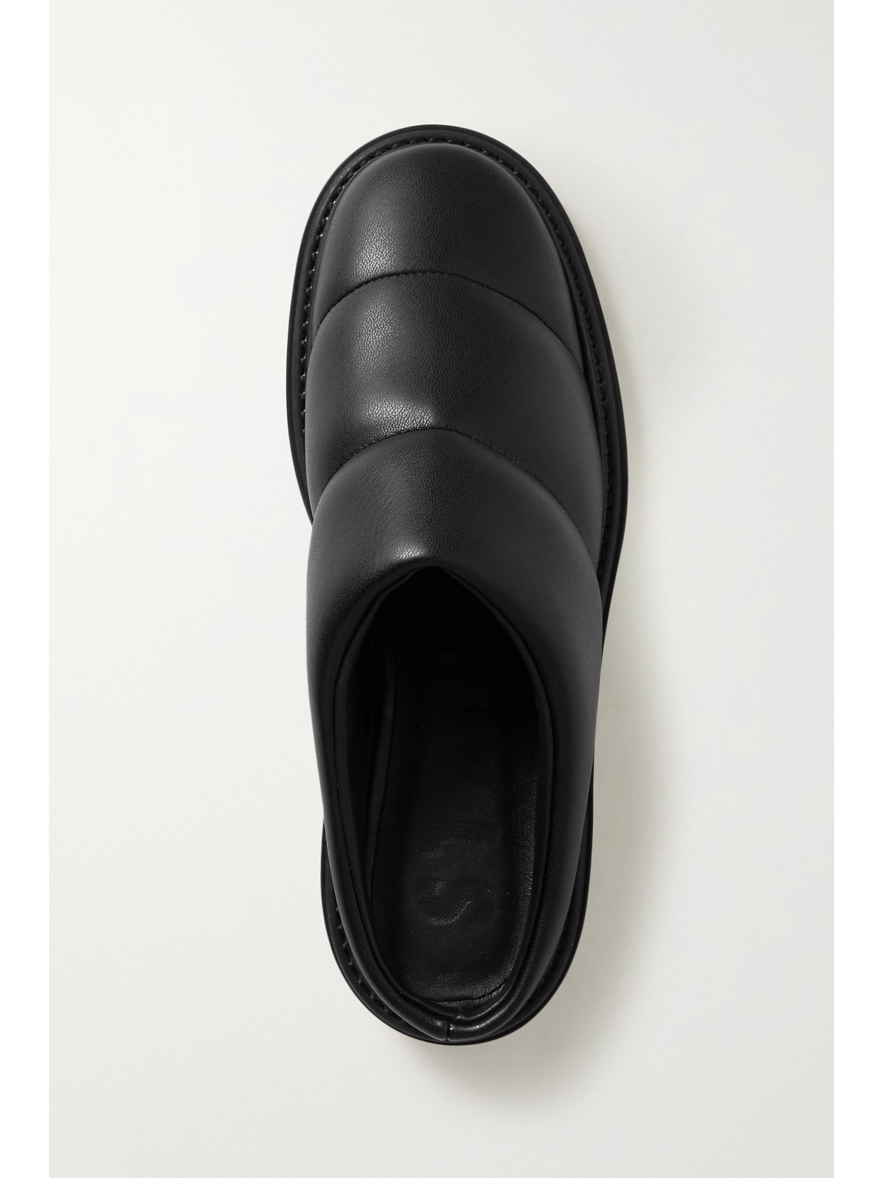 Staud Astro Quilted Vegan Leather Mules In Black
