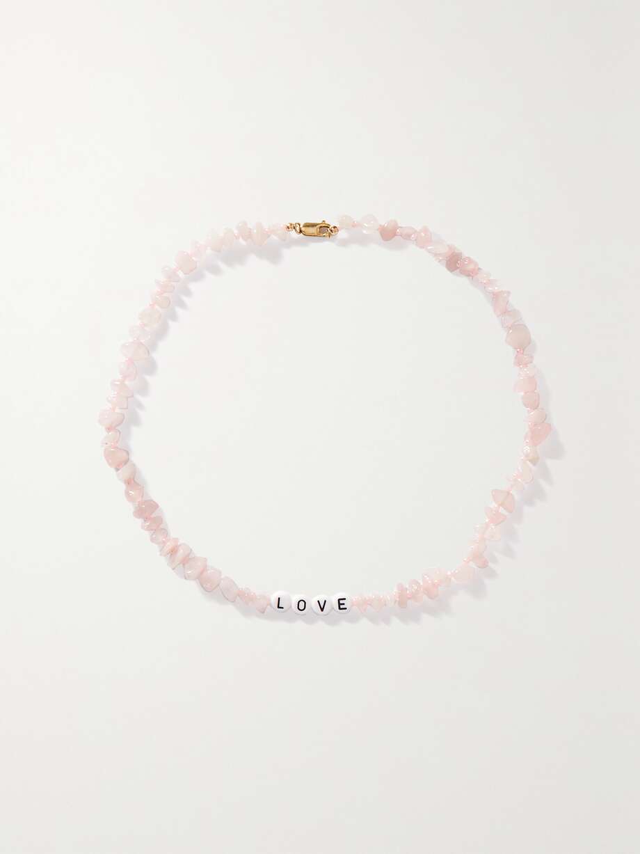 net-a-porter.com | Rose quartz and enamel necklace
