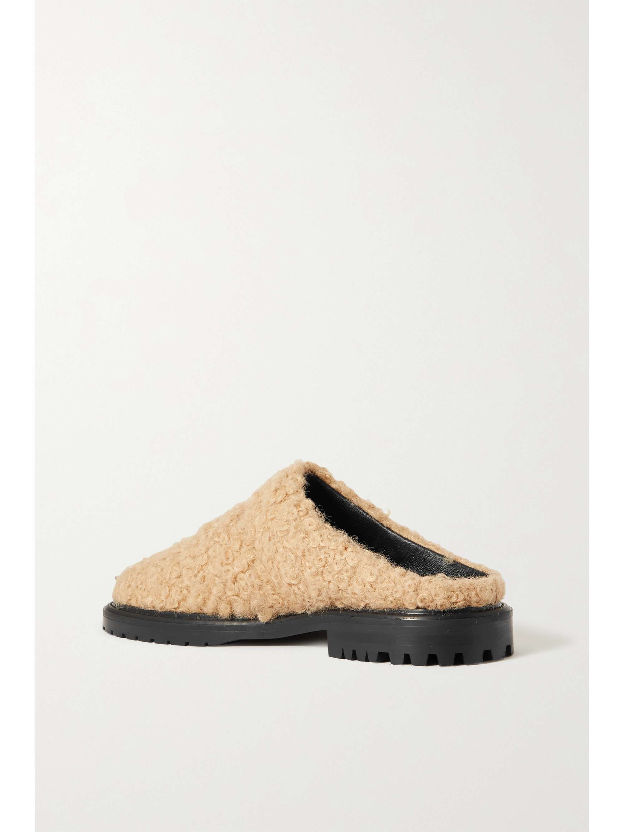 STAUD Astro quilted faux shearling mules