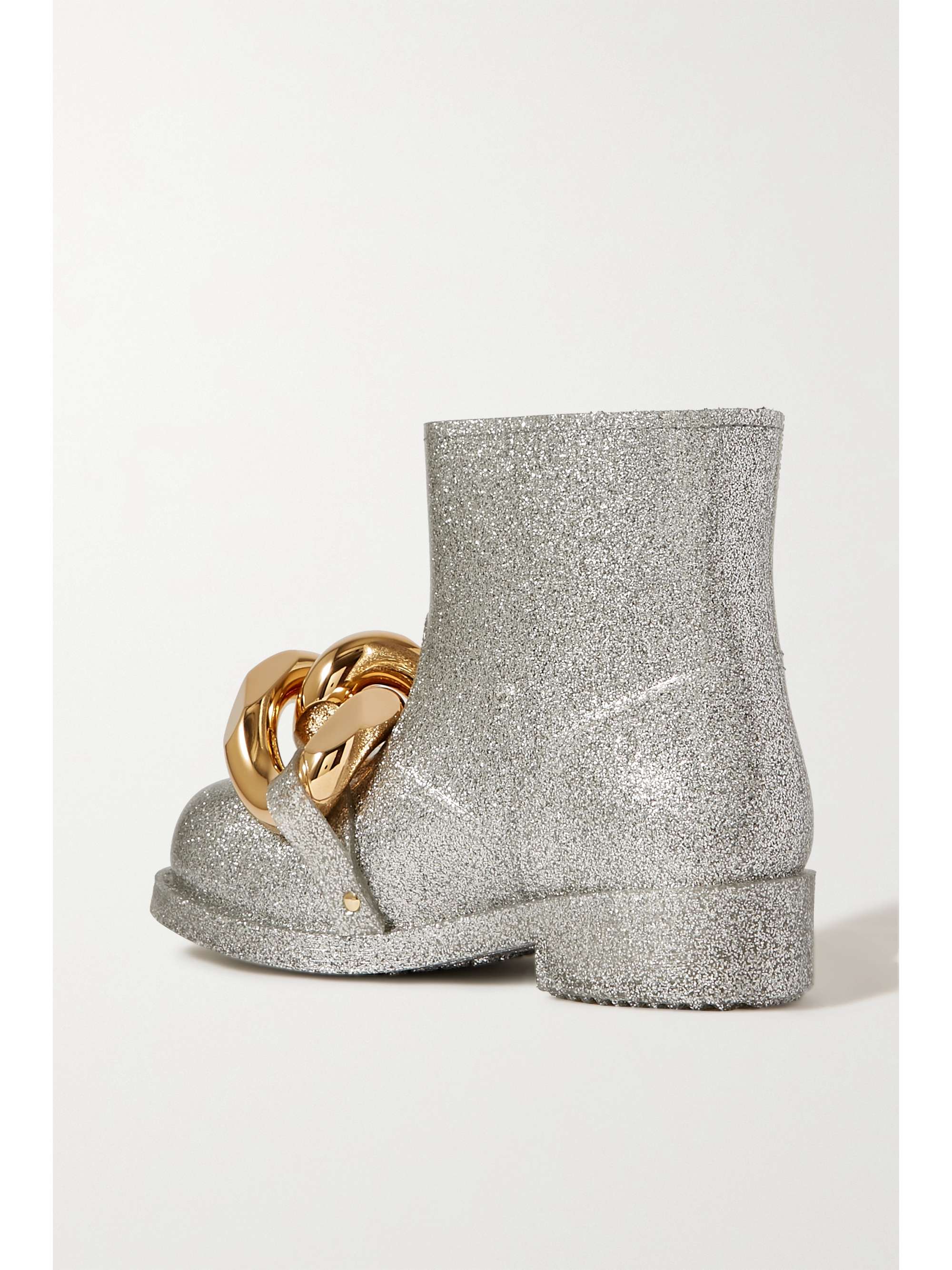 JW ANDERSON Chain-embellished glittered rubber rain boots
