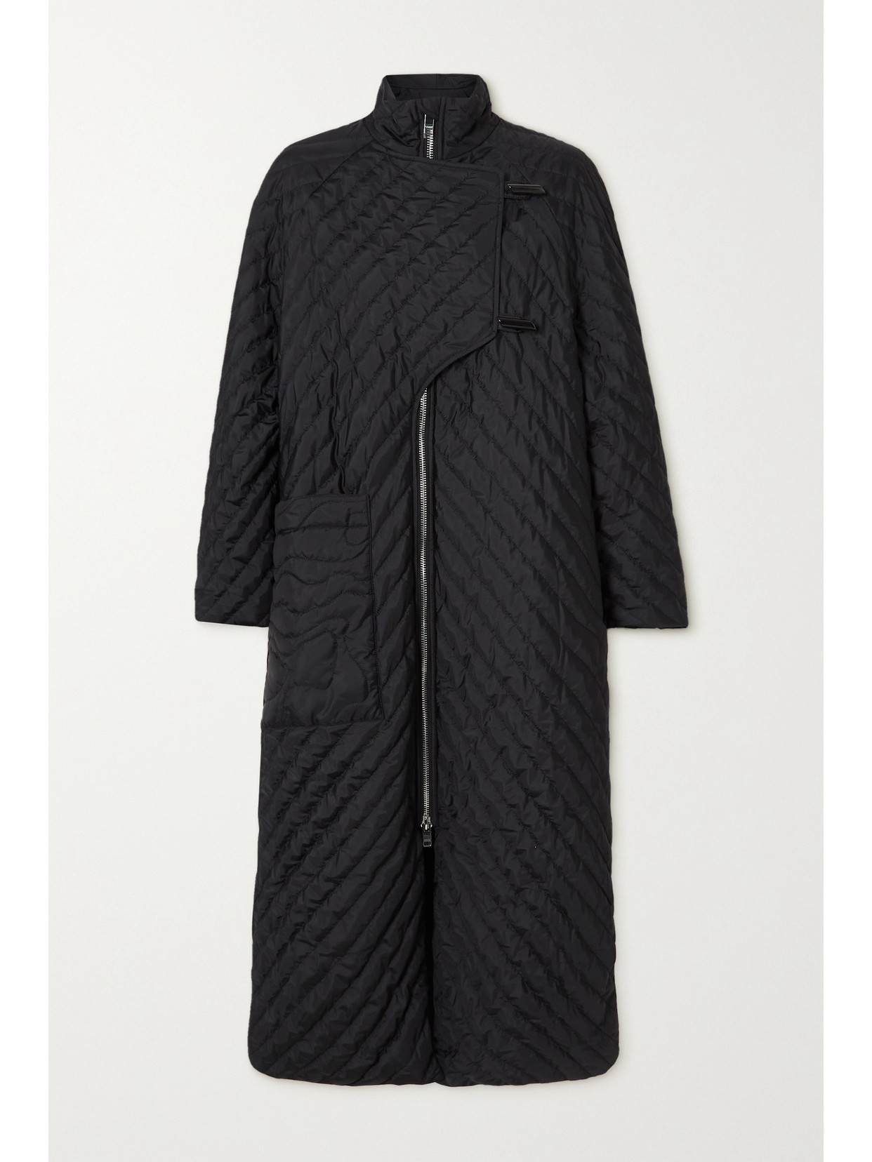 Ganni + Net Sustain Quilted Recycled Ripstop Coat In Black