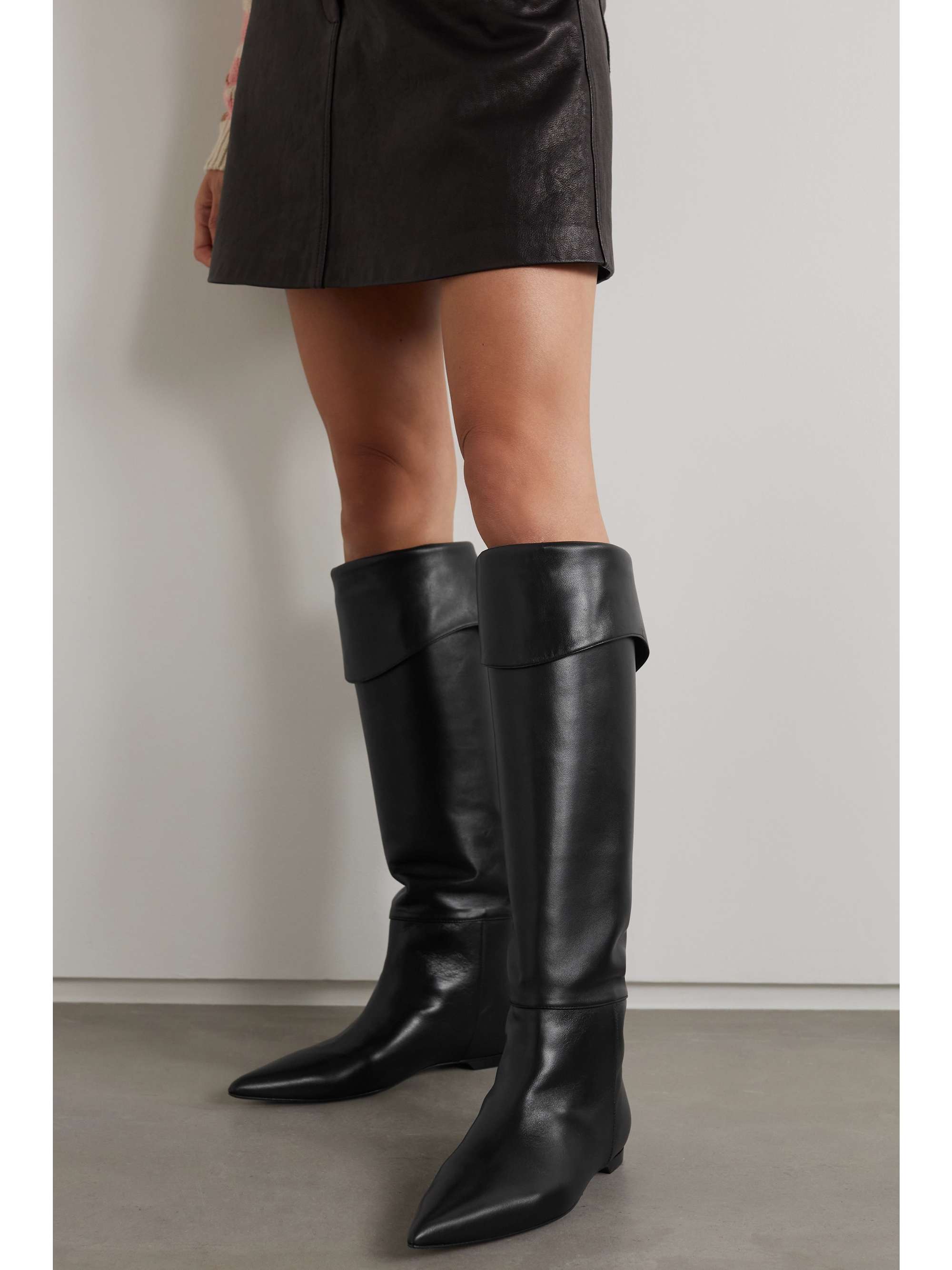 KHAITE Diego leather knee boots