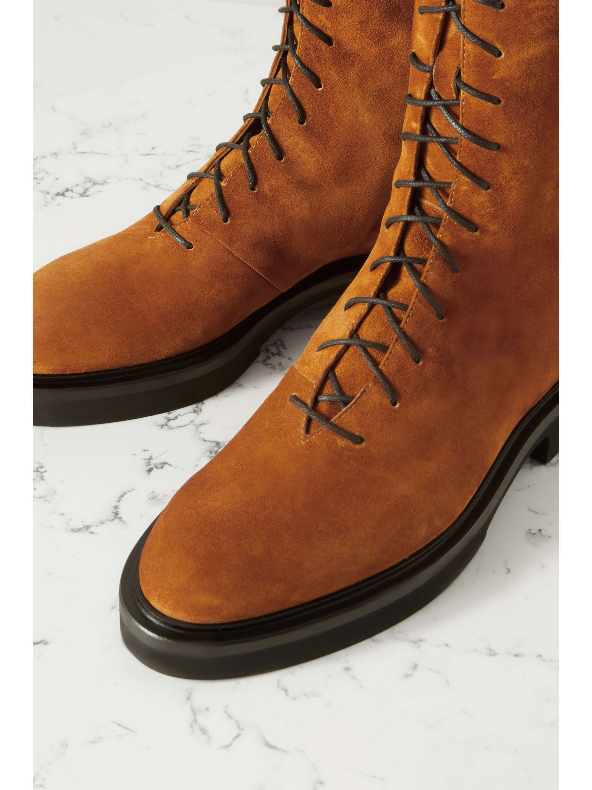 KHAITE Conley suede ankle boots
