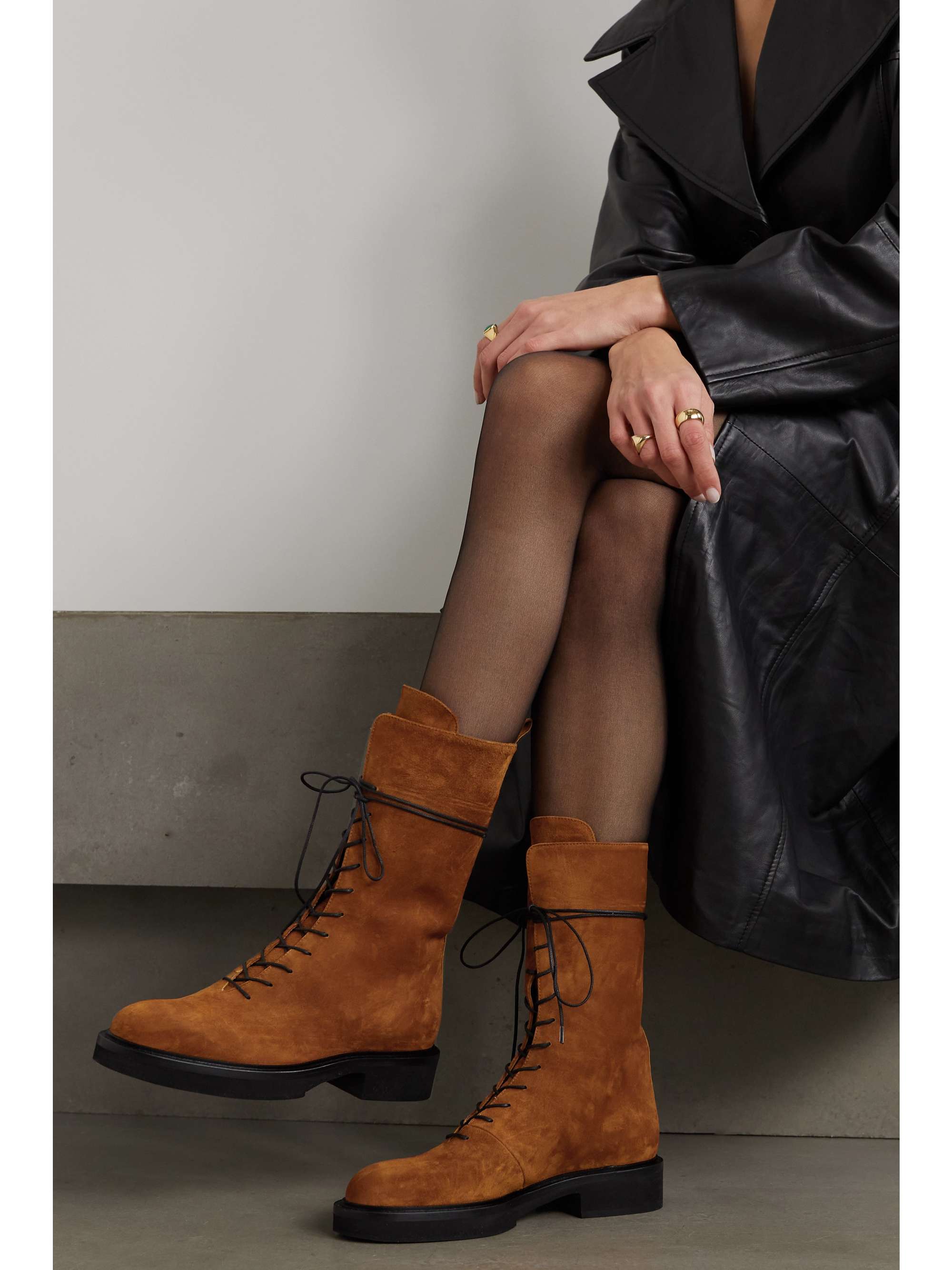 KHAITE Conley suede ankle boots