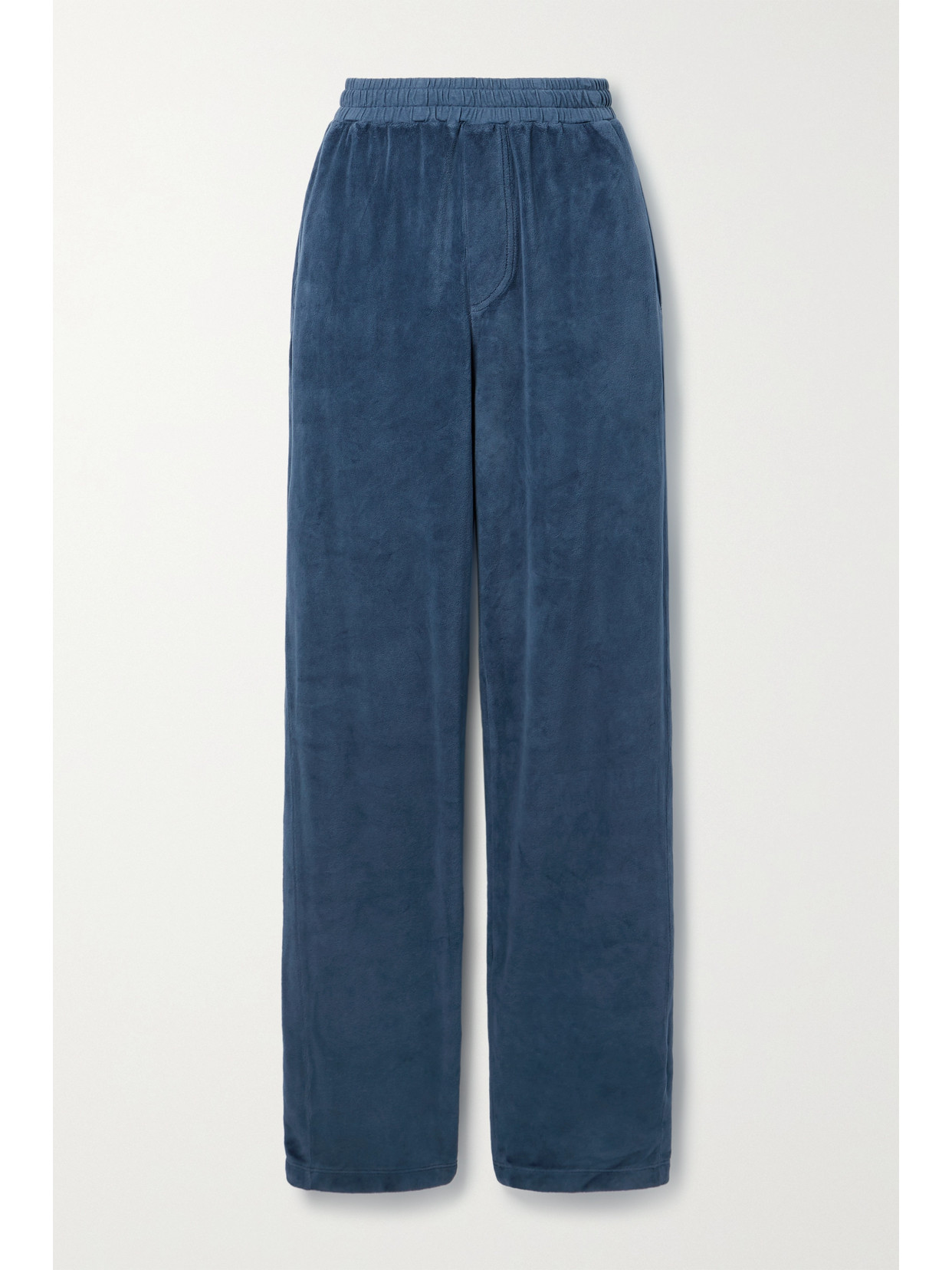 Suzie Kondi Cotton-blend Velour Track Trousers In Navy