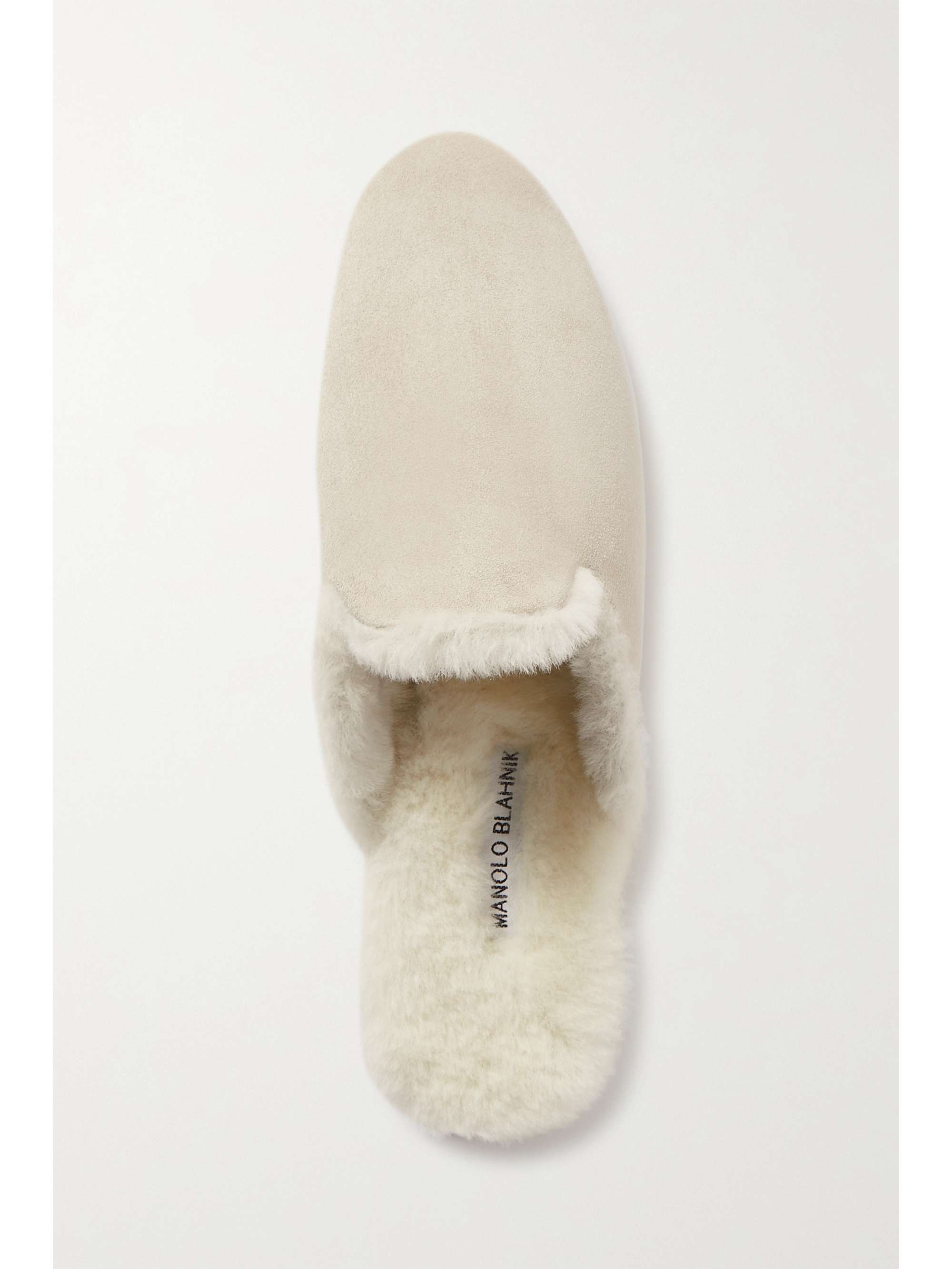 MANOLO BLAHNIK Mariamu shearling-lined suede slippers
