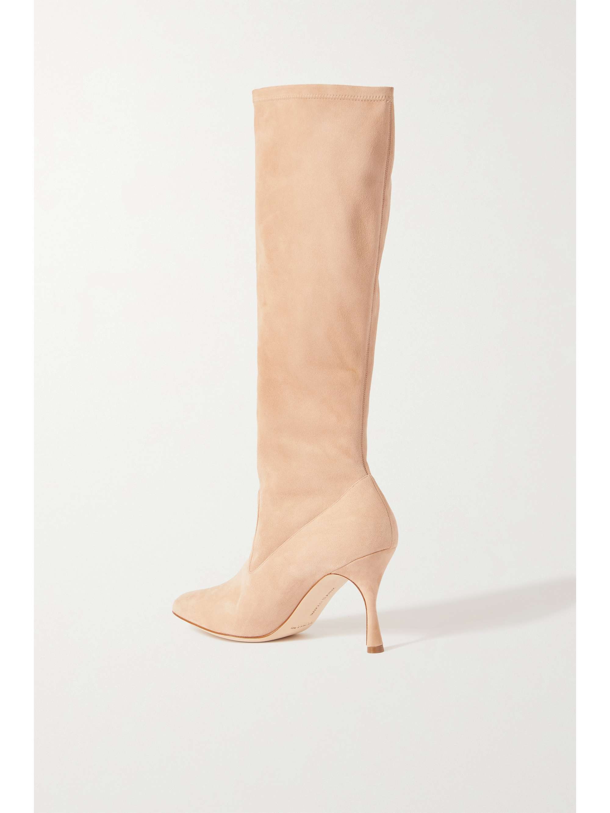 MANOLO BLAHNIK Pamfilo 90 stretch-suede knee boots