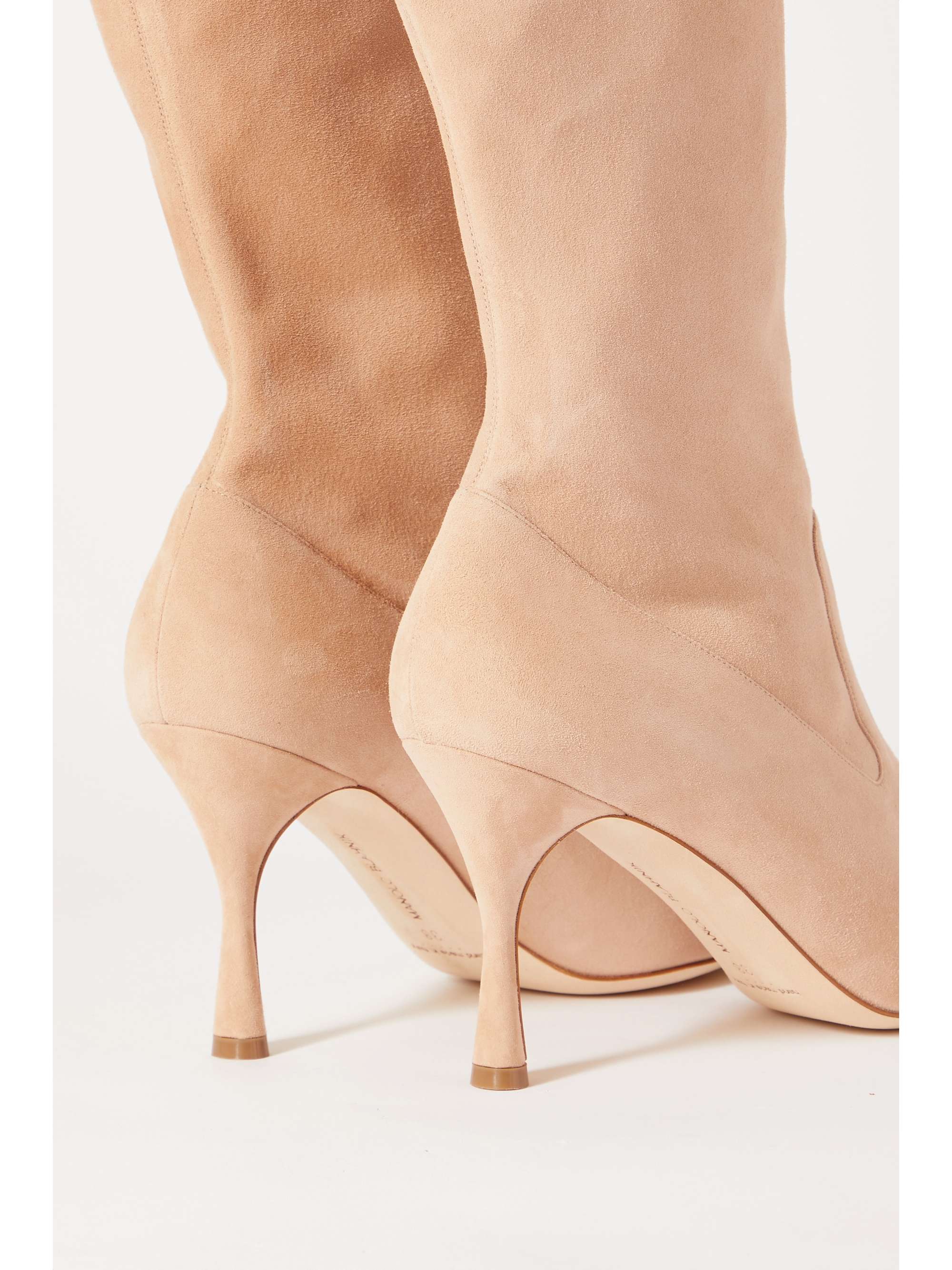 MANOLO BLAHNIK Pamfilo 90 stretch-suede knee boots