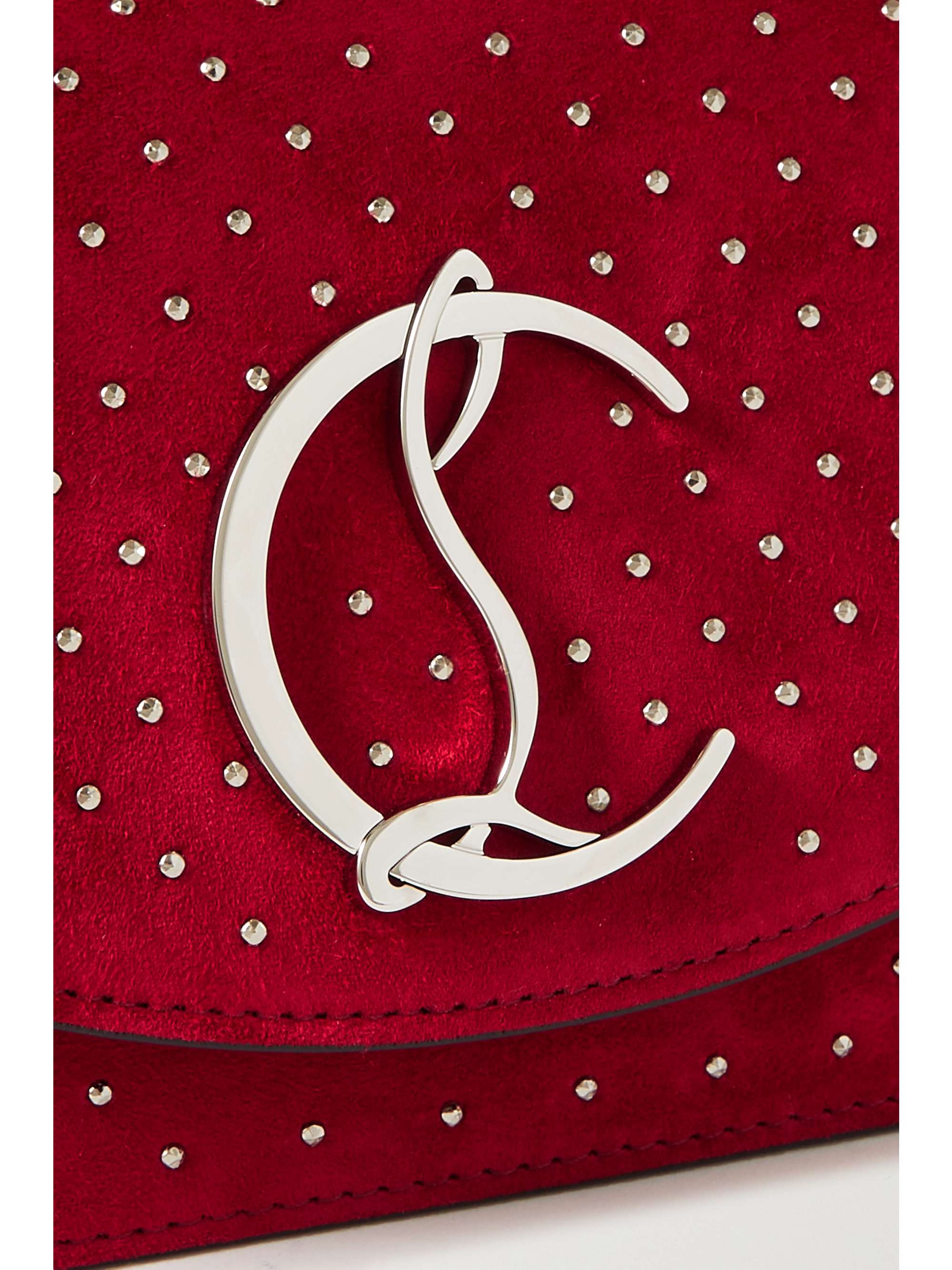 CHRISTIAN LOUBOUTIN Loubi54 studded suede clutch