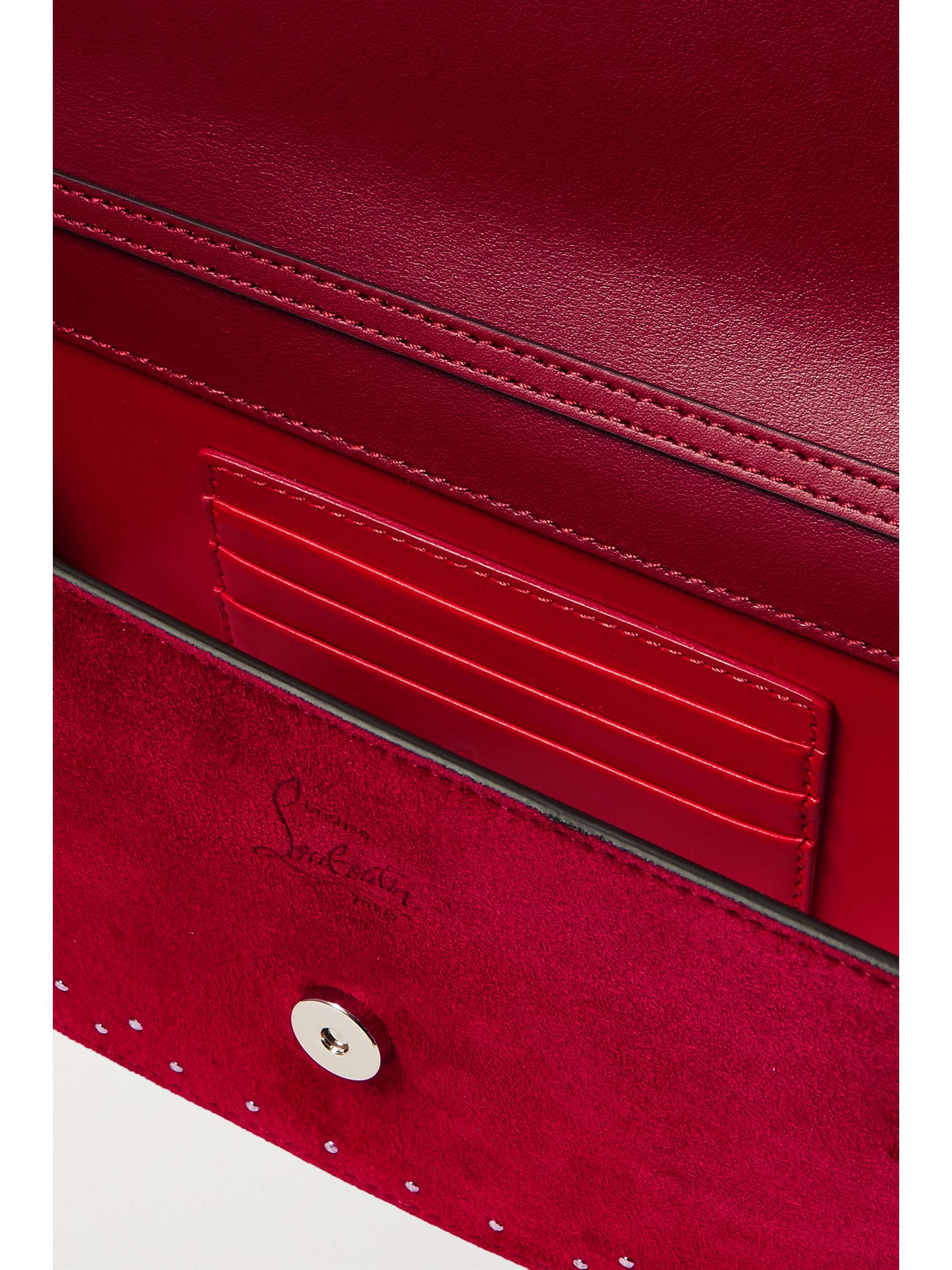 CHRISTIAN LOUBOUTIN Loubi54 studded suede clutch