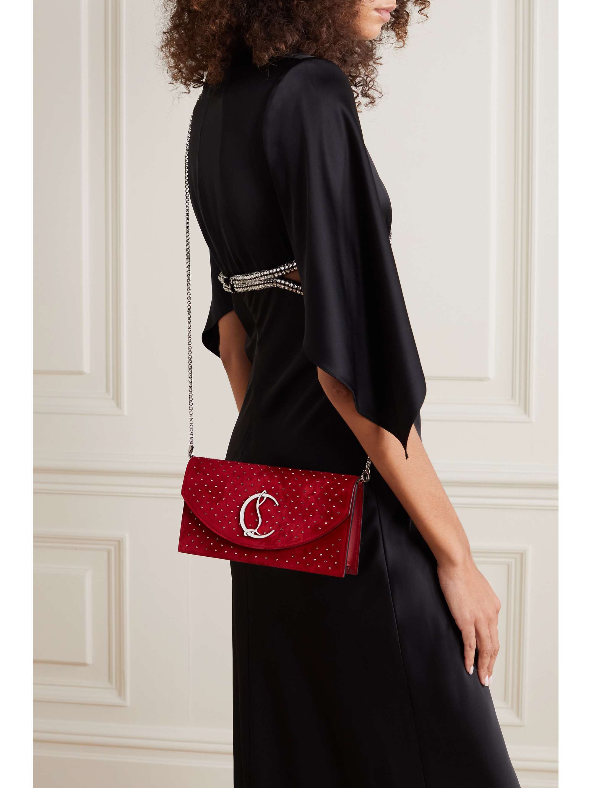 CHRISTIAN LOUBOUTIN Loubi54 studded suede clutch