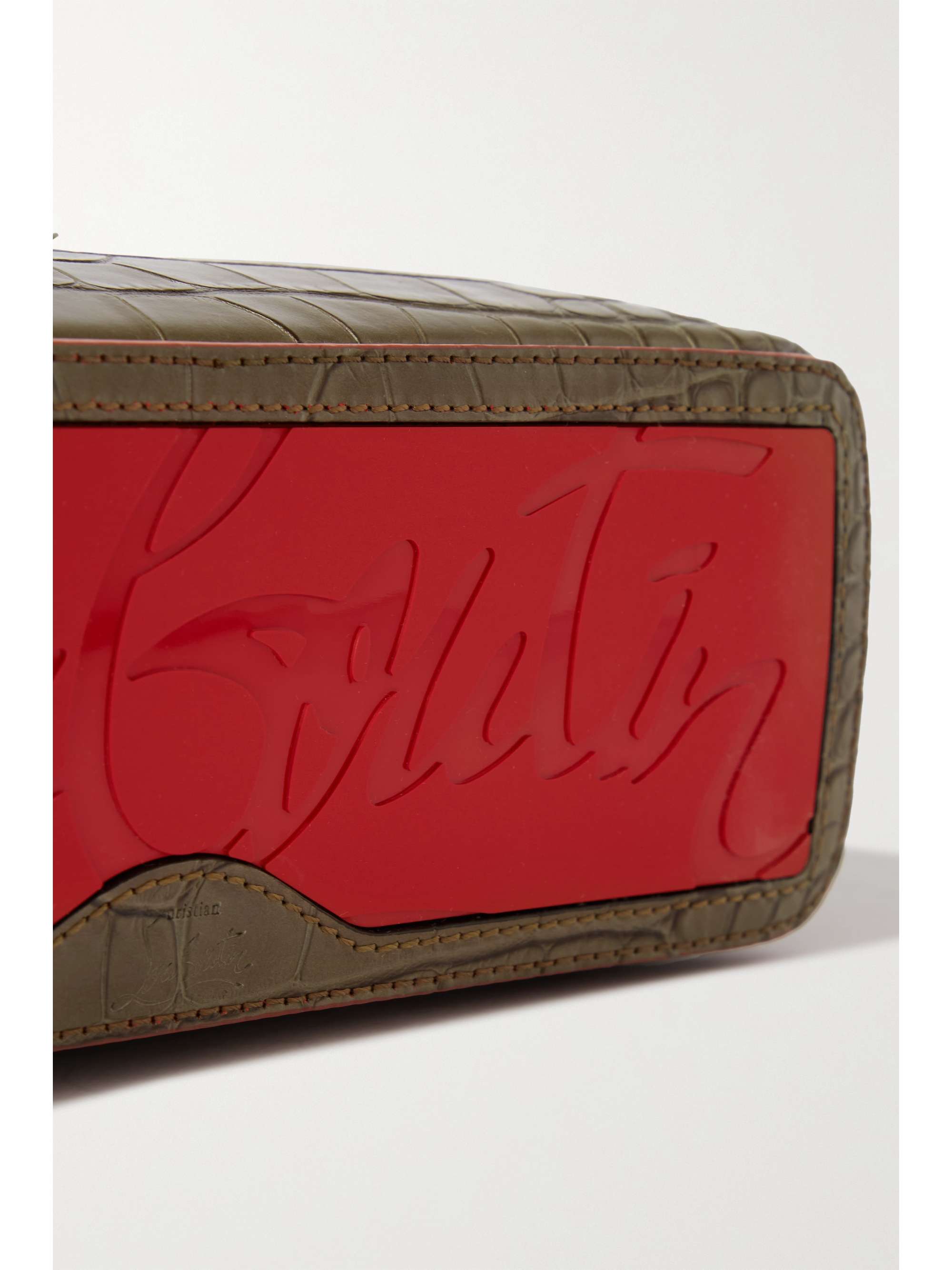 CHRISTIAN LOUBOUTIN Cabata mini spiked croc-effect leather tote
