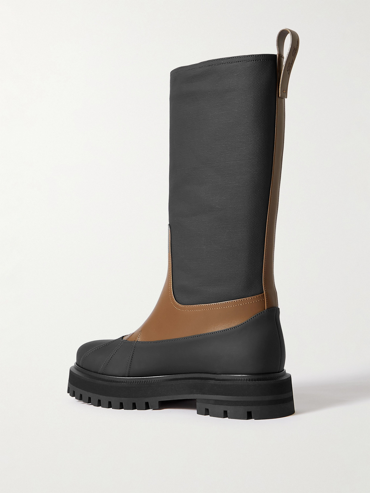 Regent Fishing Leather And Coated-Canvas Rain Boots