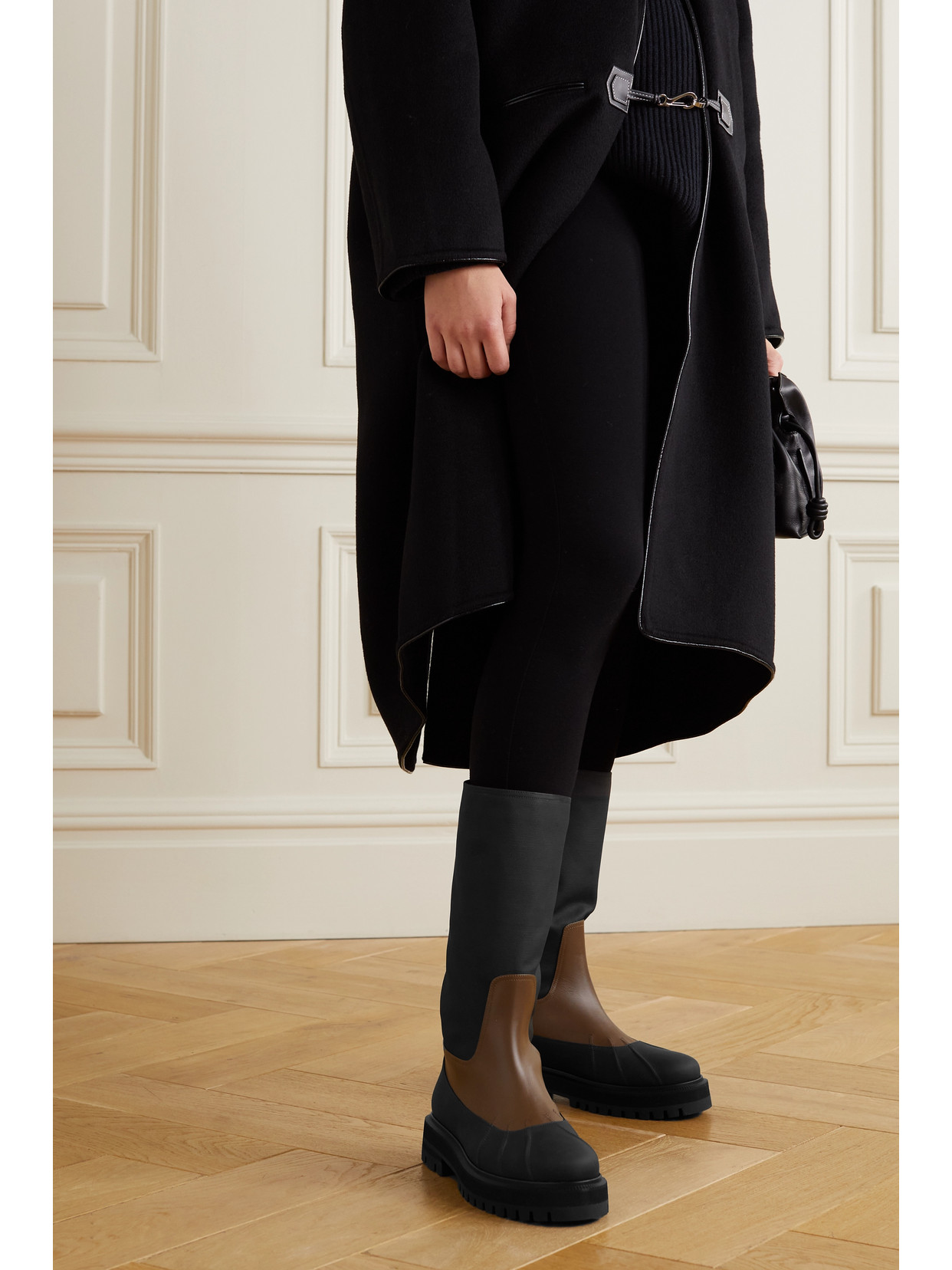 Regent Fishing Leather And Coated-Canvas Rain Boots