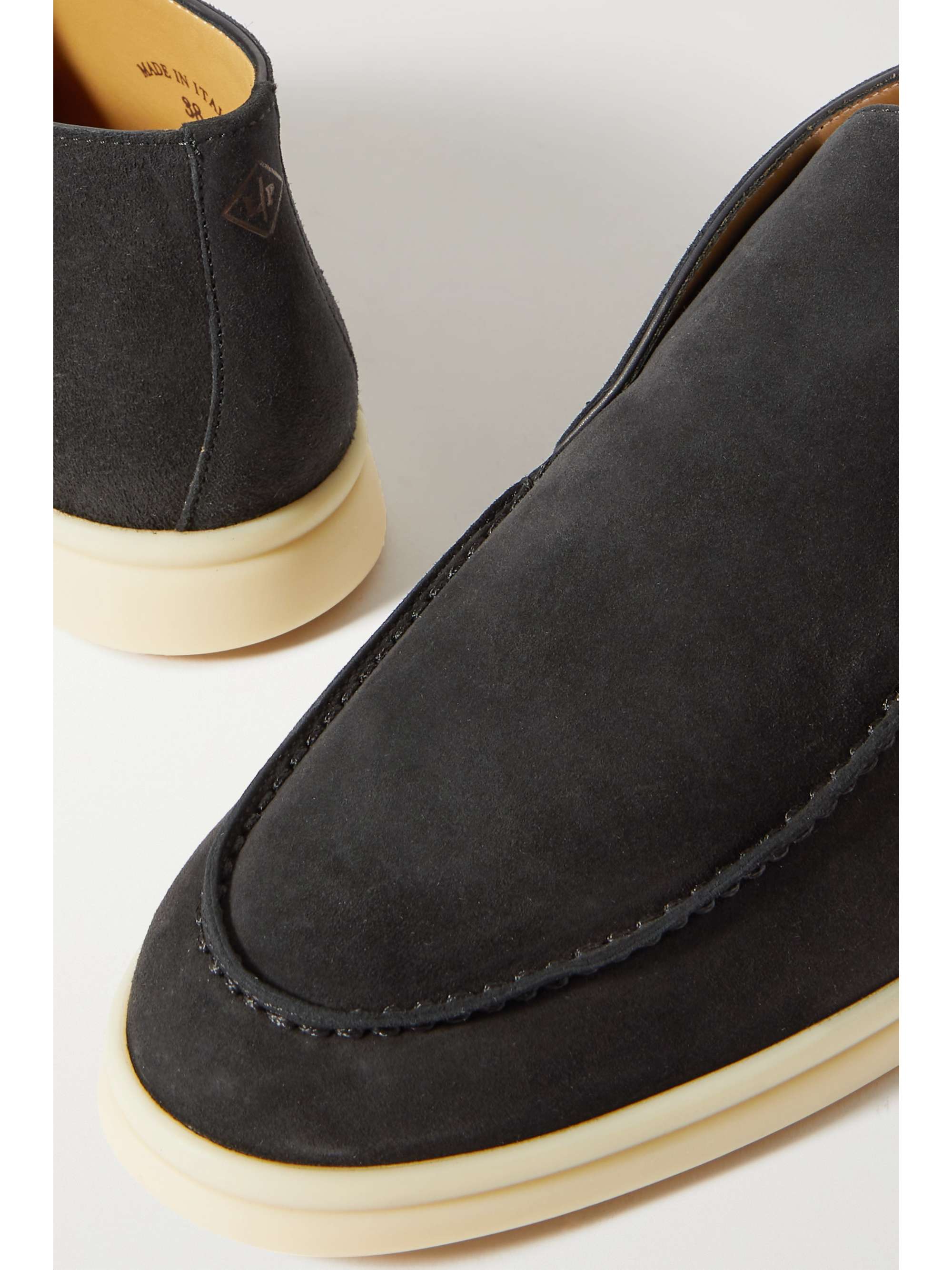 LORO PIANA Open Walk suede loafers | NET-A-PORTER