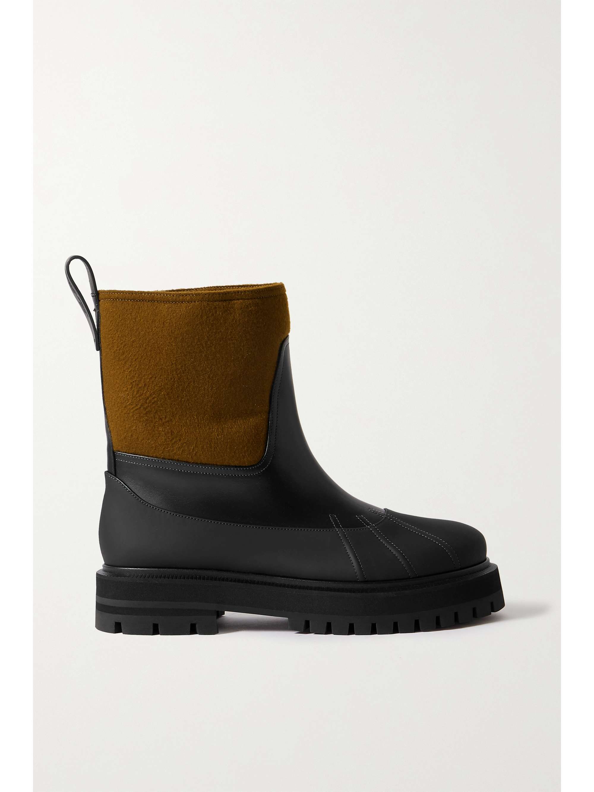 LORO PIANA Regent cashmere and leather ankle boots | NET-A-PORTER