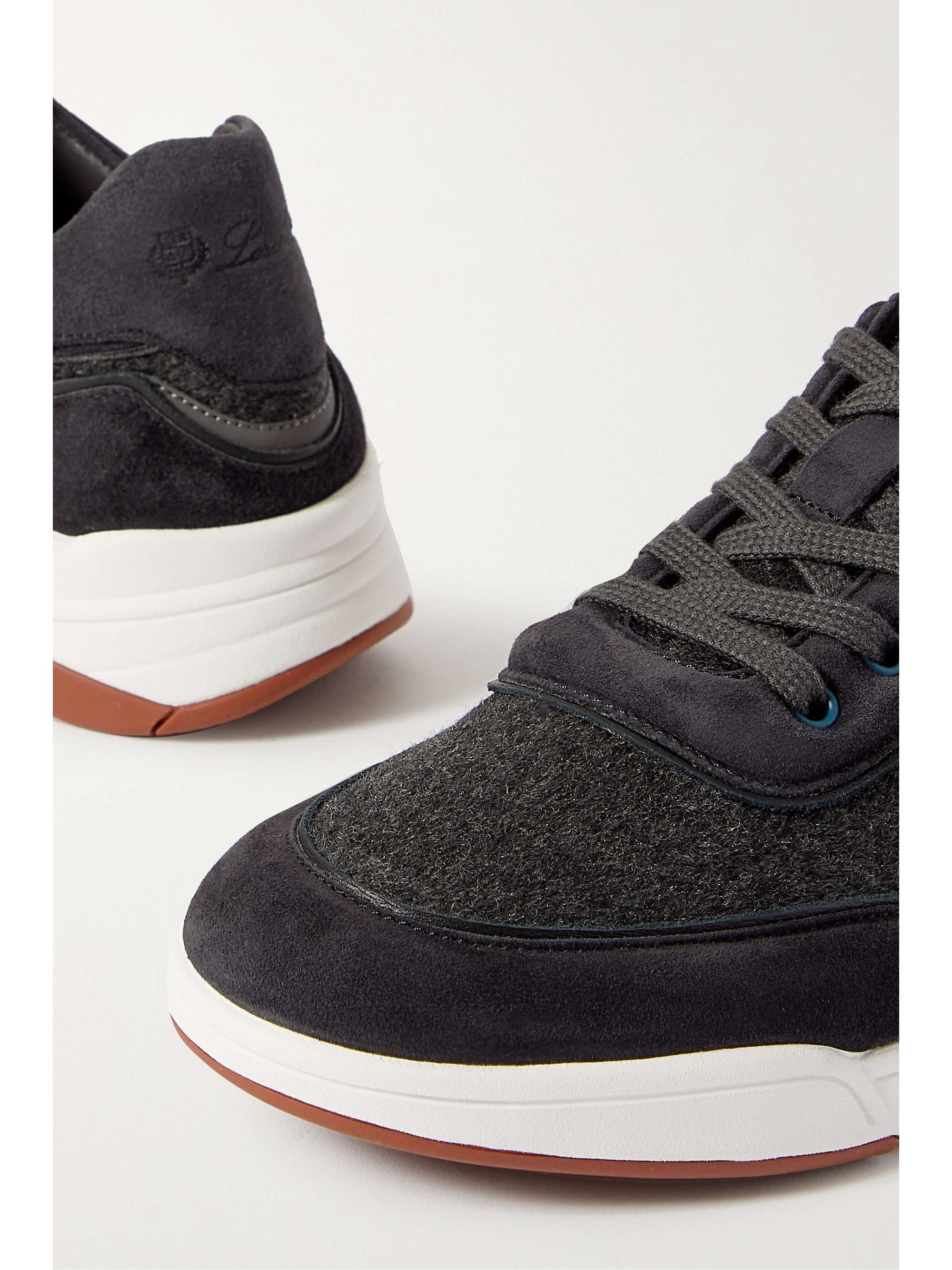 LORO PIANA Play cashmere and suede sneakers