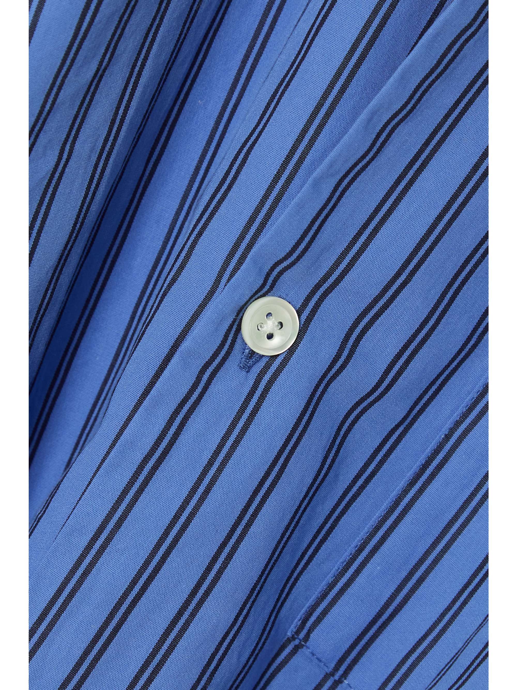 TEKLA Striped organic cotton-poplin pajama shirt