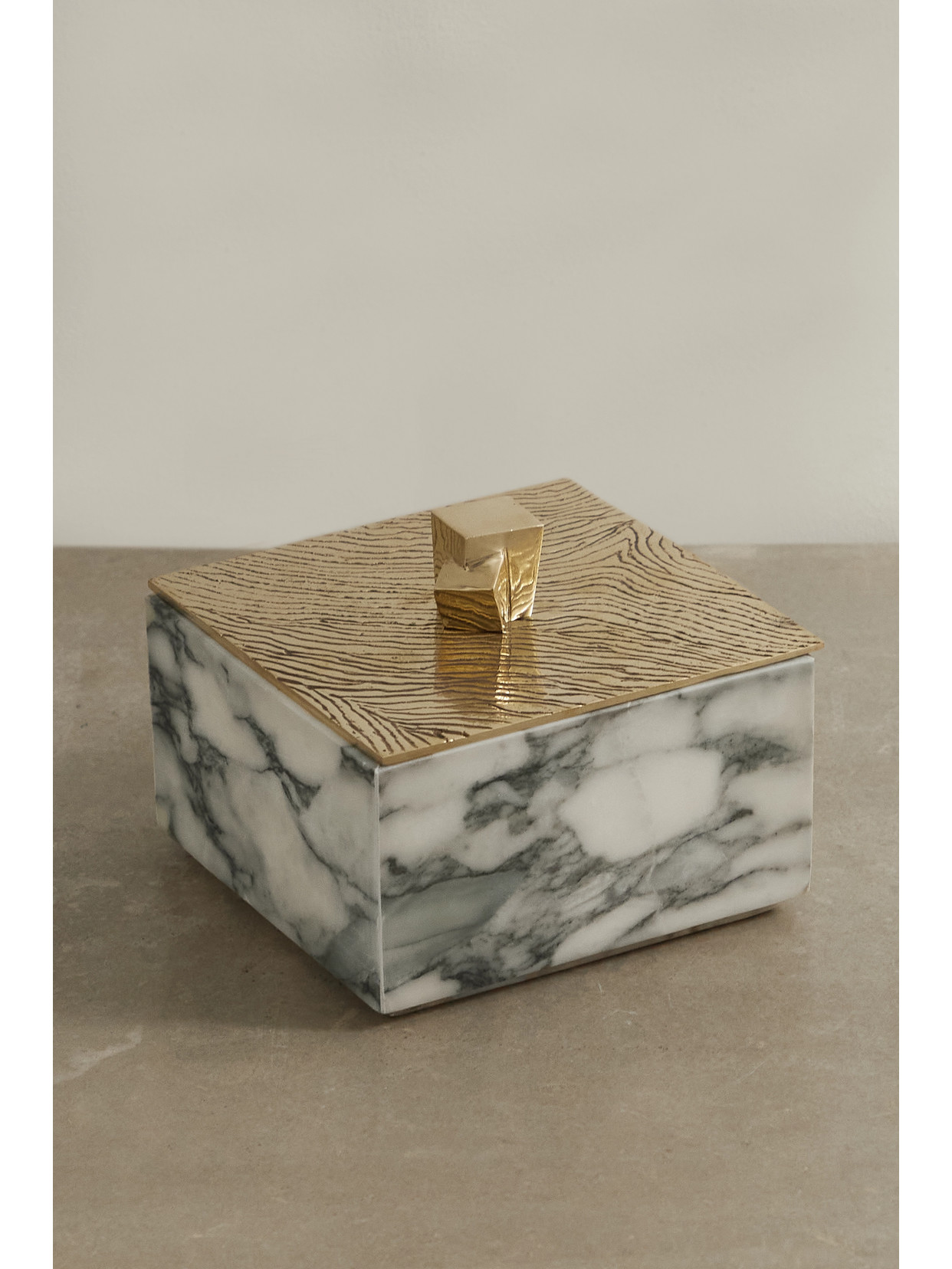 Kelly Wearstler Lustre Brass And Marble Jewelry Box In Gold ModeSens