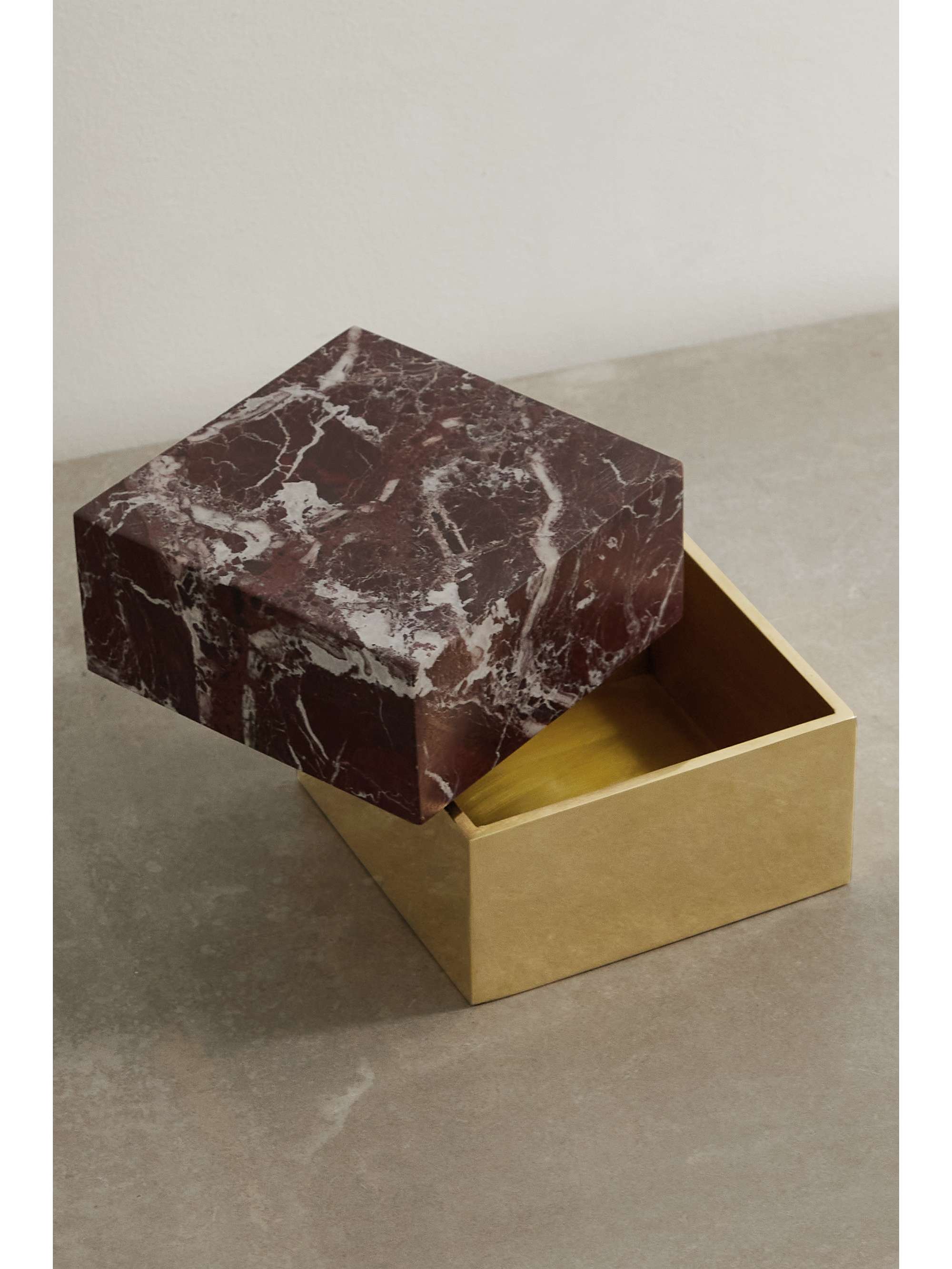 KELLY WEARSTLER Aria small marble and brass box