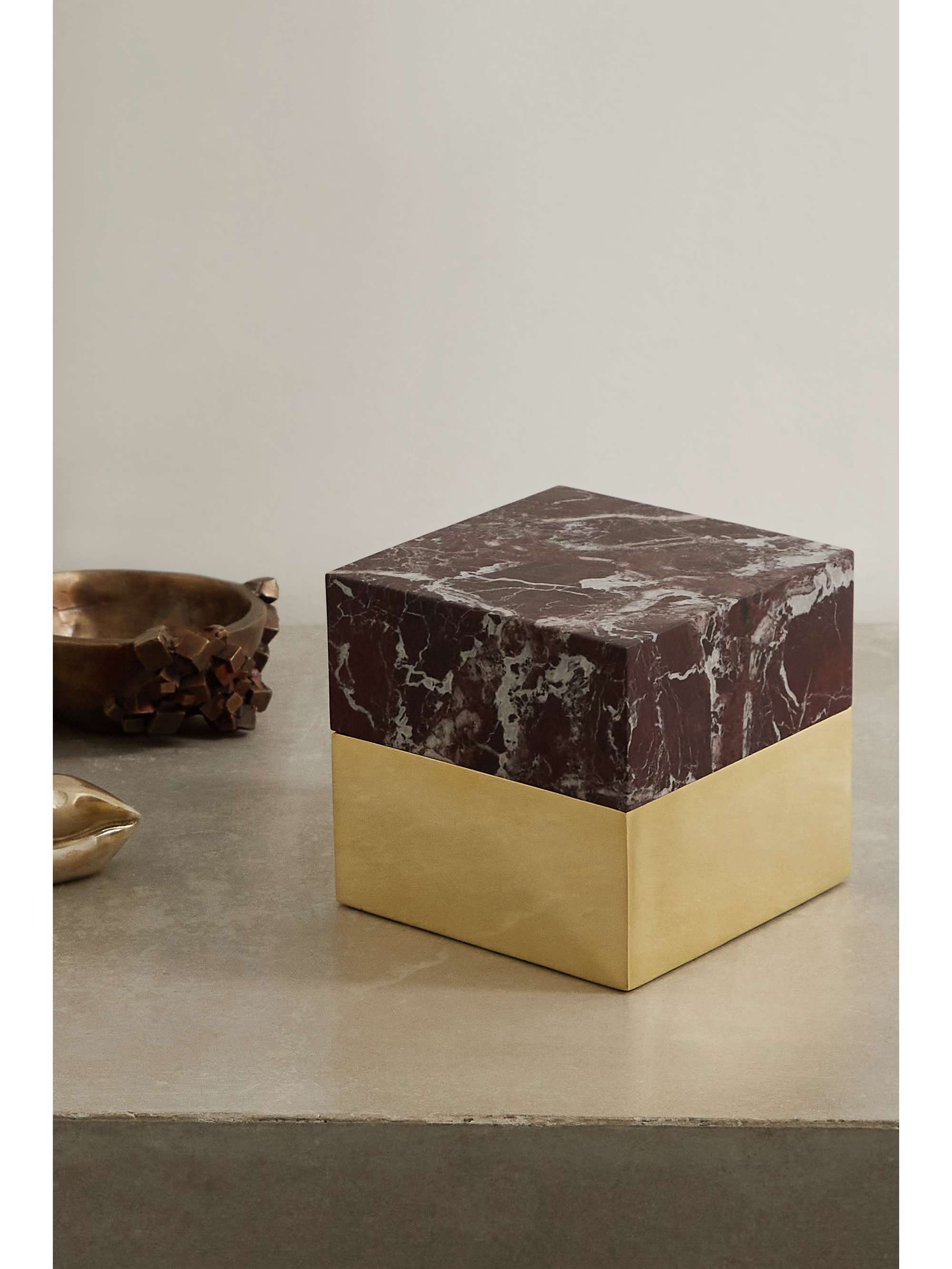 KELLY WEARSTLER Aria small marble and brass box