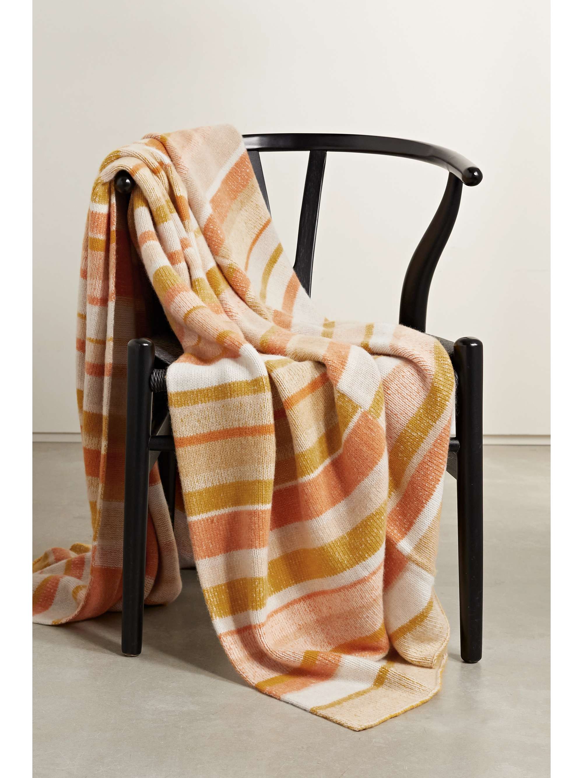 Striped cashmere blanket