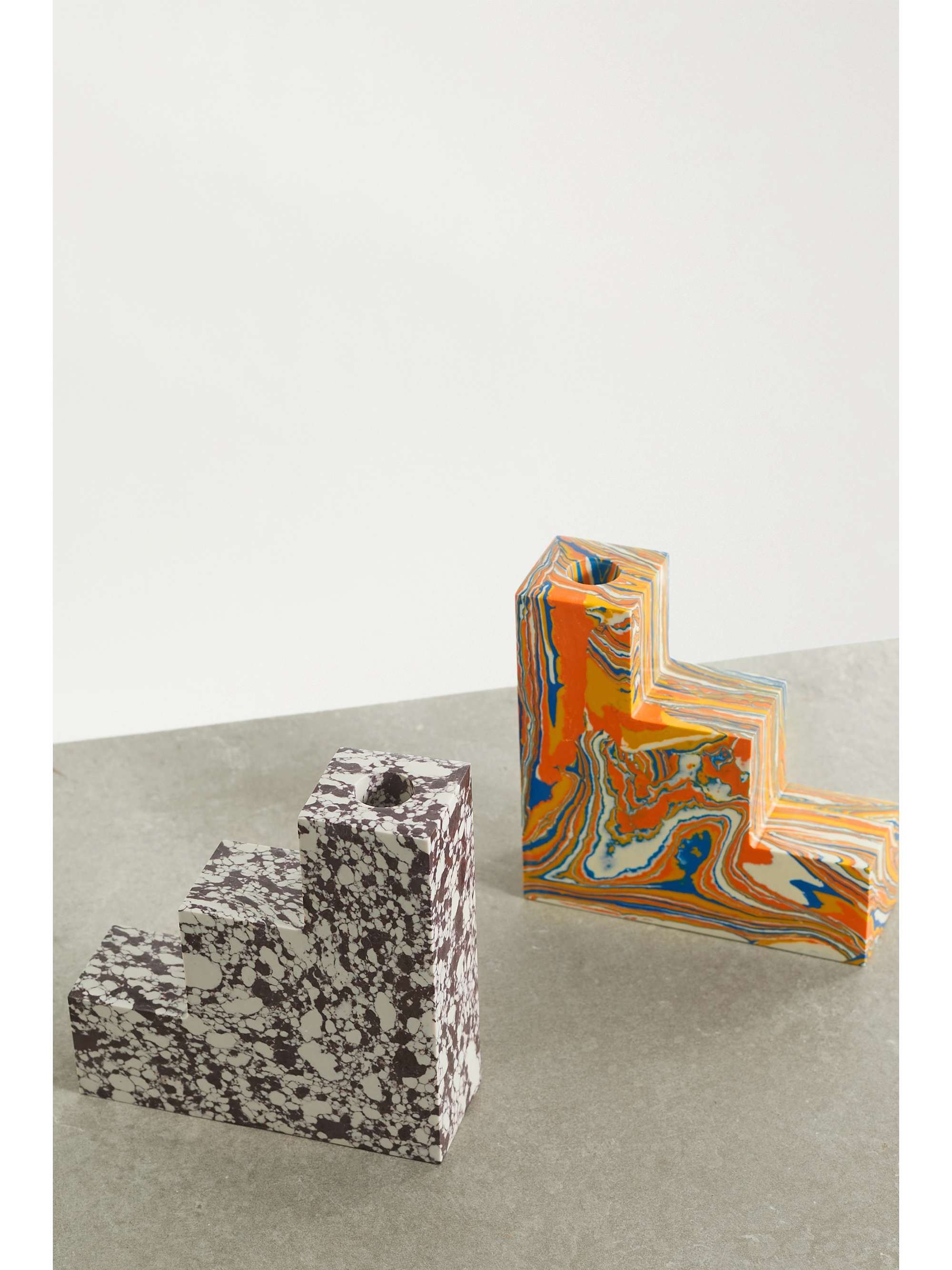 TOM DIXON Swirl Stepped recycled marble bookends
