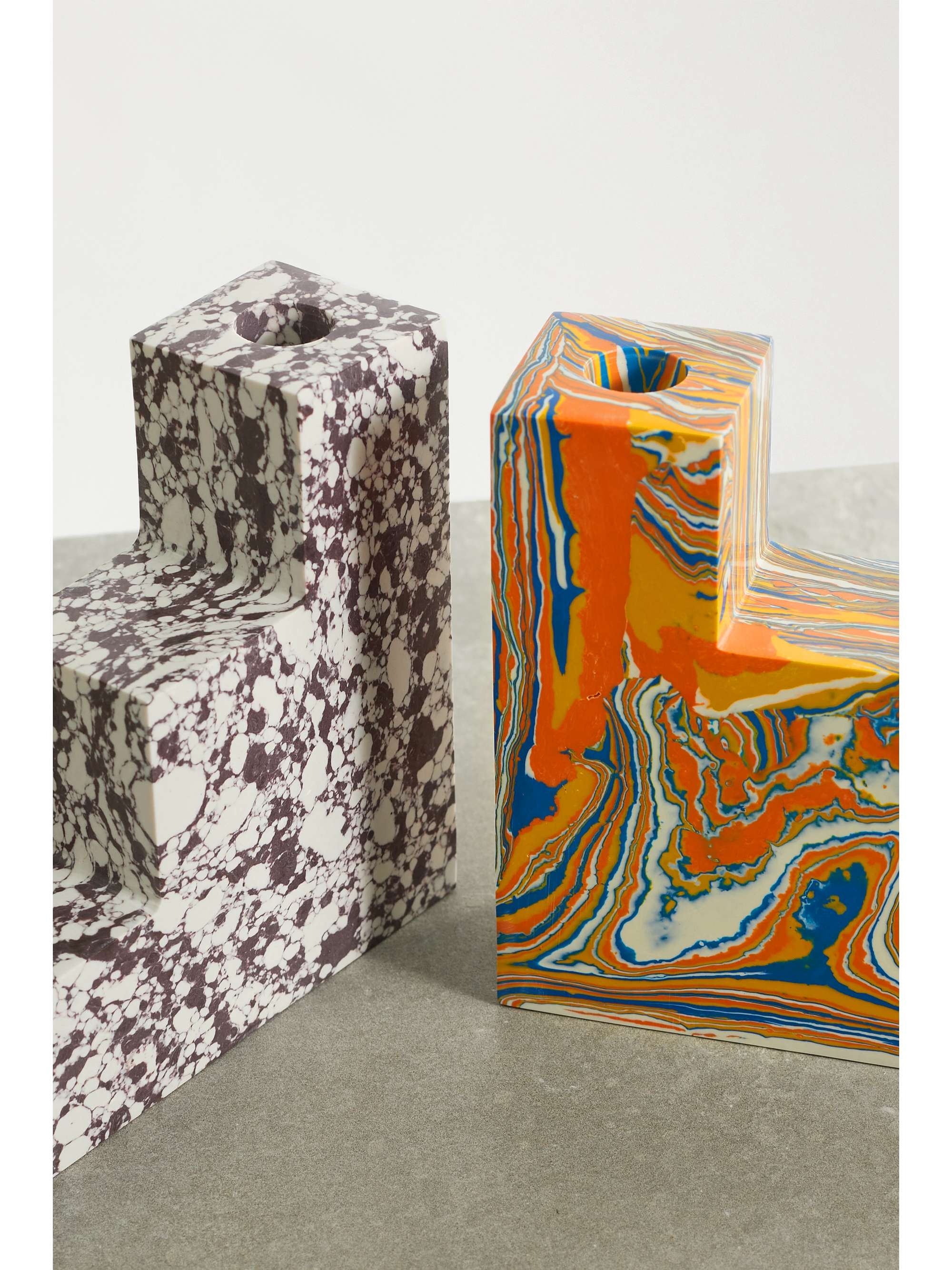TOM DIXON Swirl Stepped recycled marble bookends