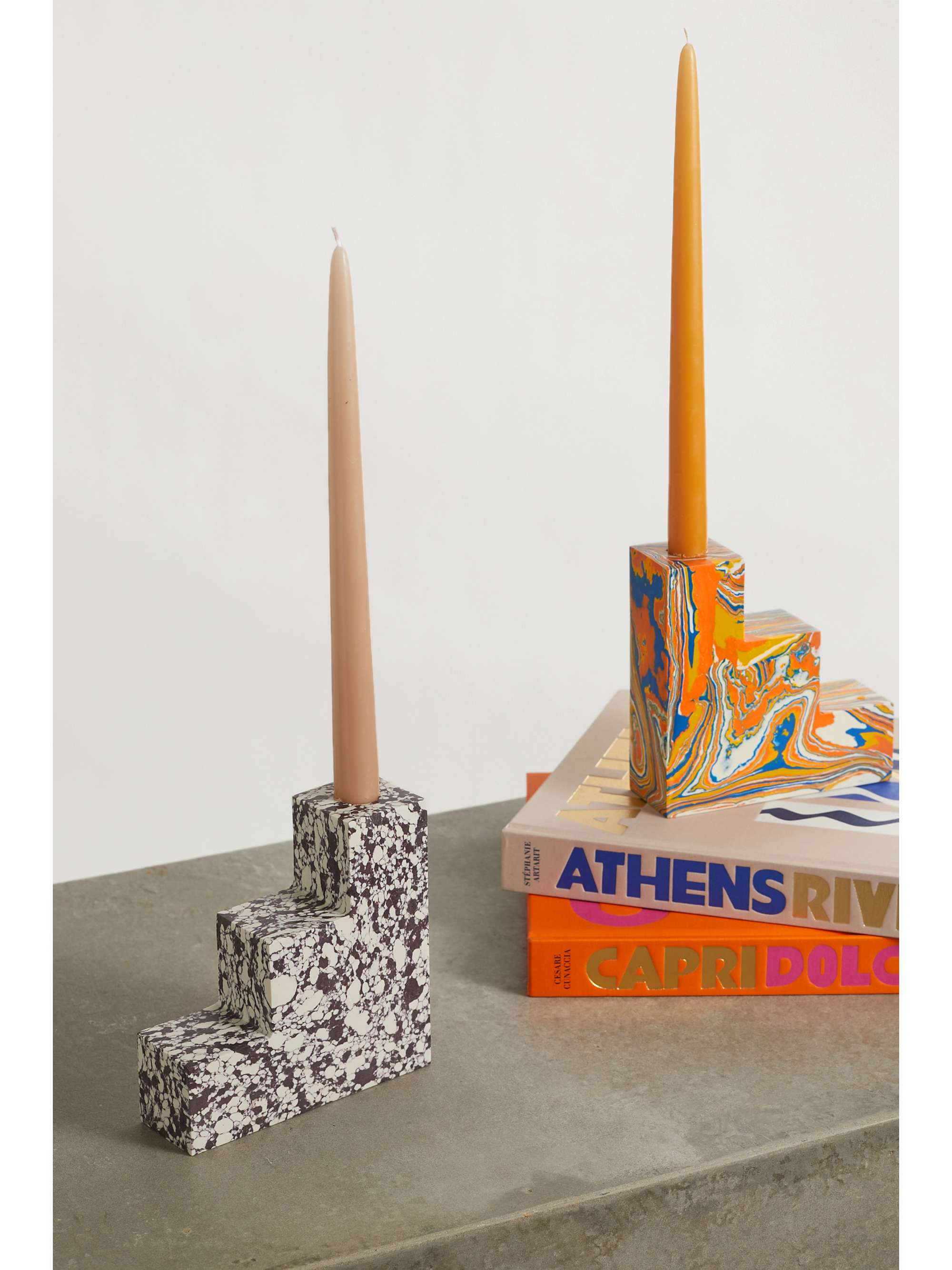 TOM DIXON Swirl Stepped recycled marble bookends