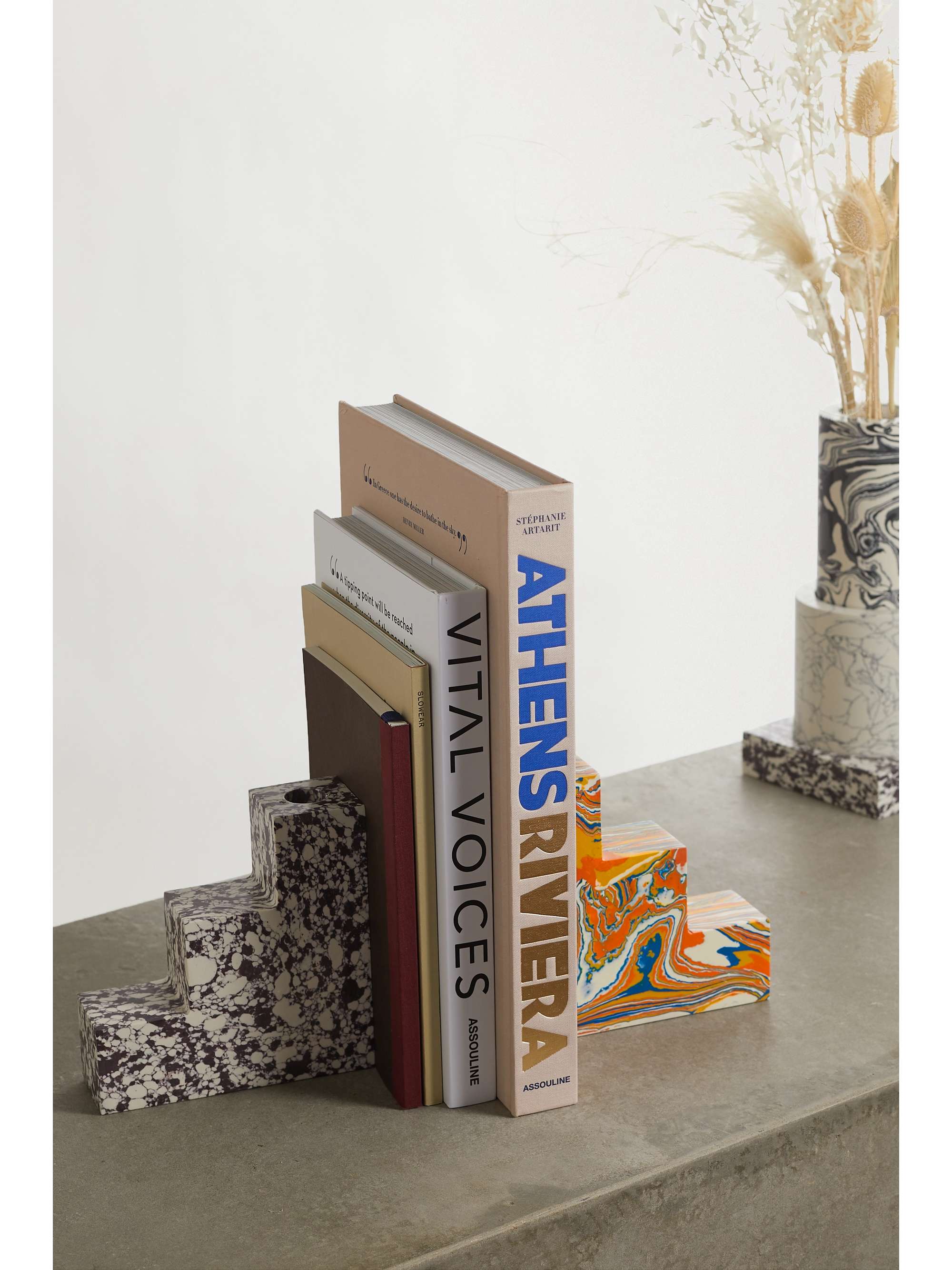 TOM DIXON Swirl Stepped recycled marble bookends