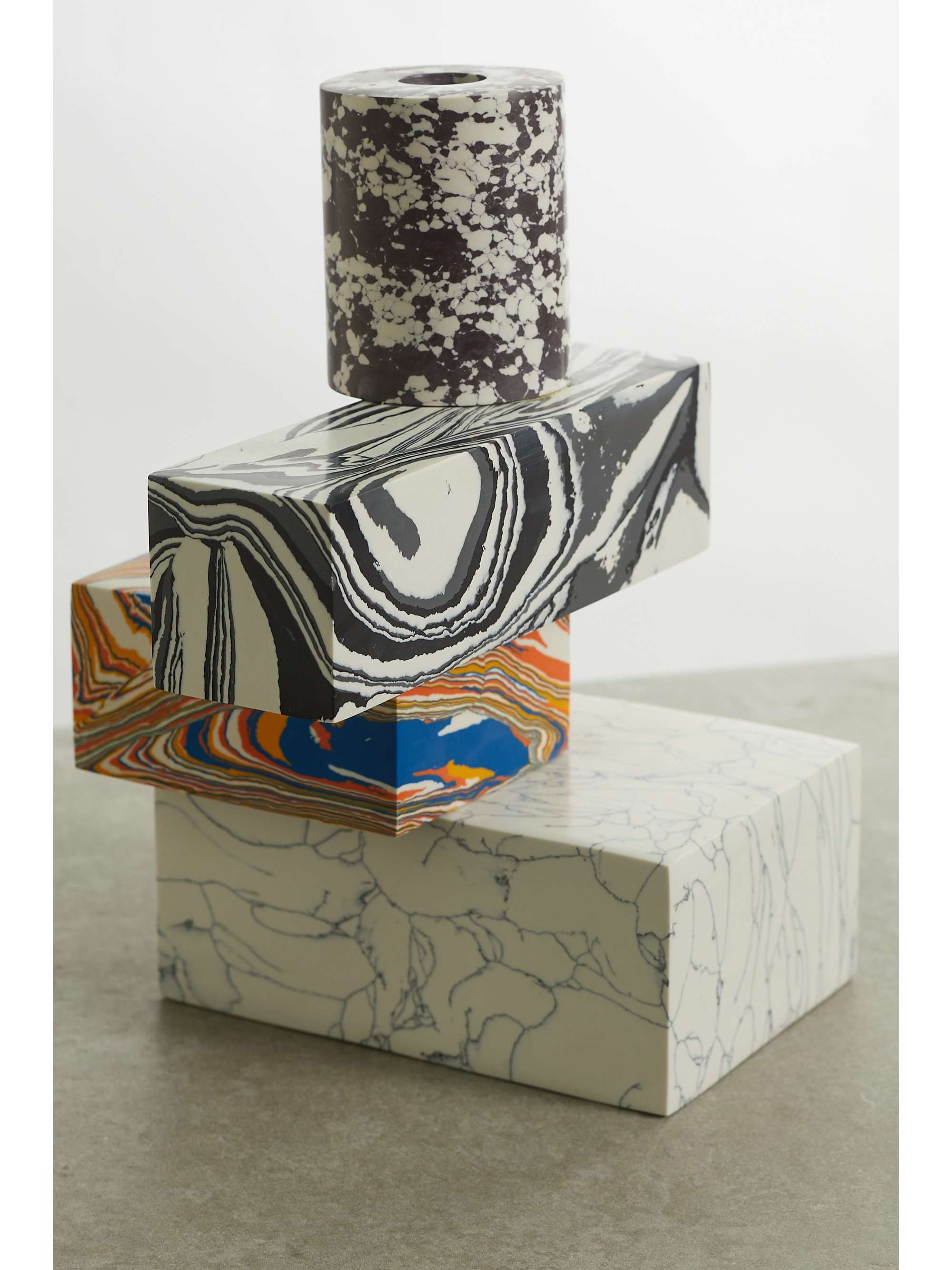 TOM DIXON Swirl recycled marble candelabra