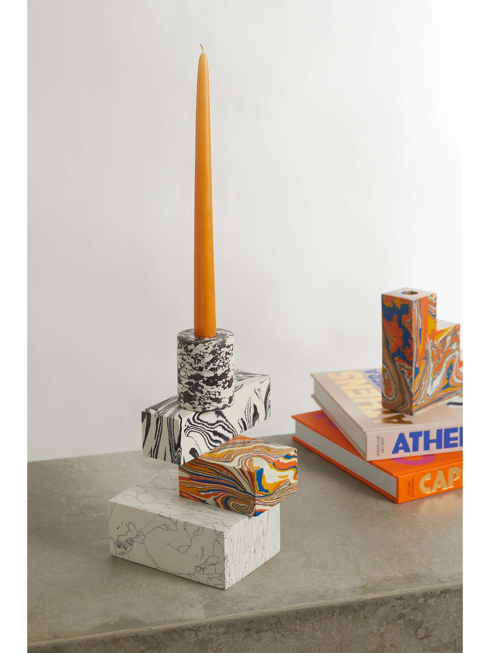 TOM DIXON Swirl recycled marble candelabra